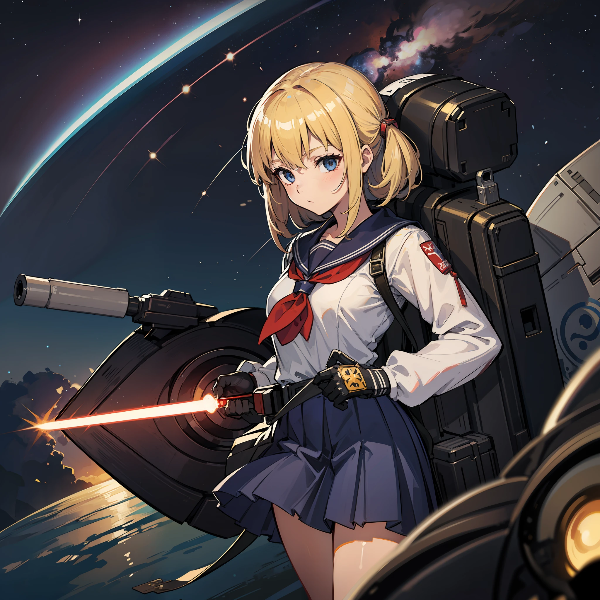 A schoolgirl、CT、　lightsaber、spaceships、Space Pirates、unparalleled、spacesuits、weightless、Enemy、Pla、