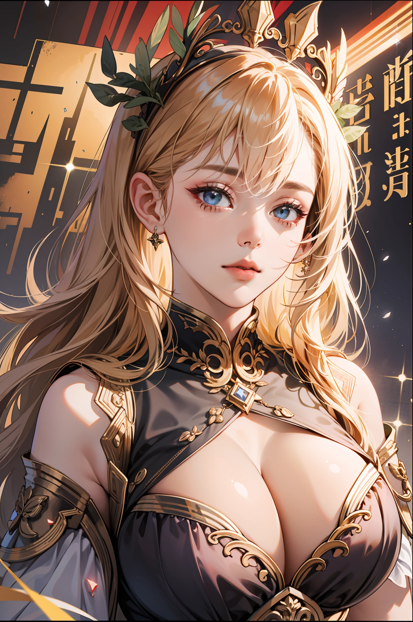 1girl huge large breasts,goddesses,Vi delicate and beautiful face,long golden hair,flowy,full breast,Convex buttocks,Transparent tulle,perfectly proportioned, Detailed clothing details,Temple,wonderland,Cinematic lighting, filmgrain, Fujicolor, light and darkcontrast, 8K, 巨作, Textured skin, Super detail, High detail, High quality, high resolucion,