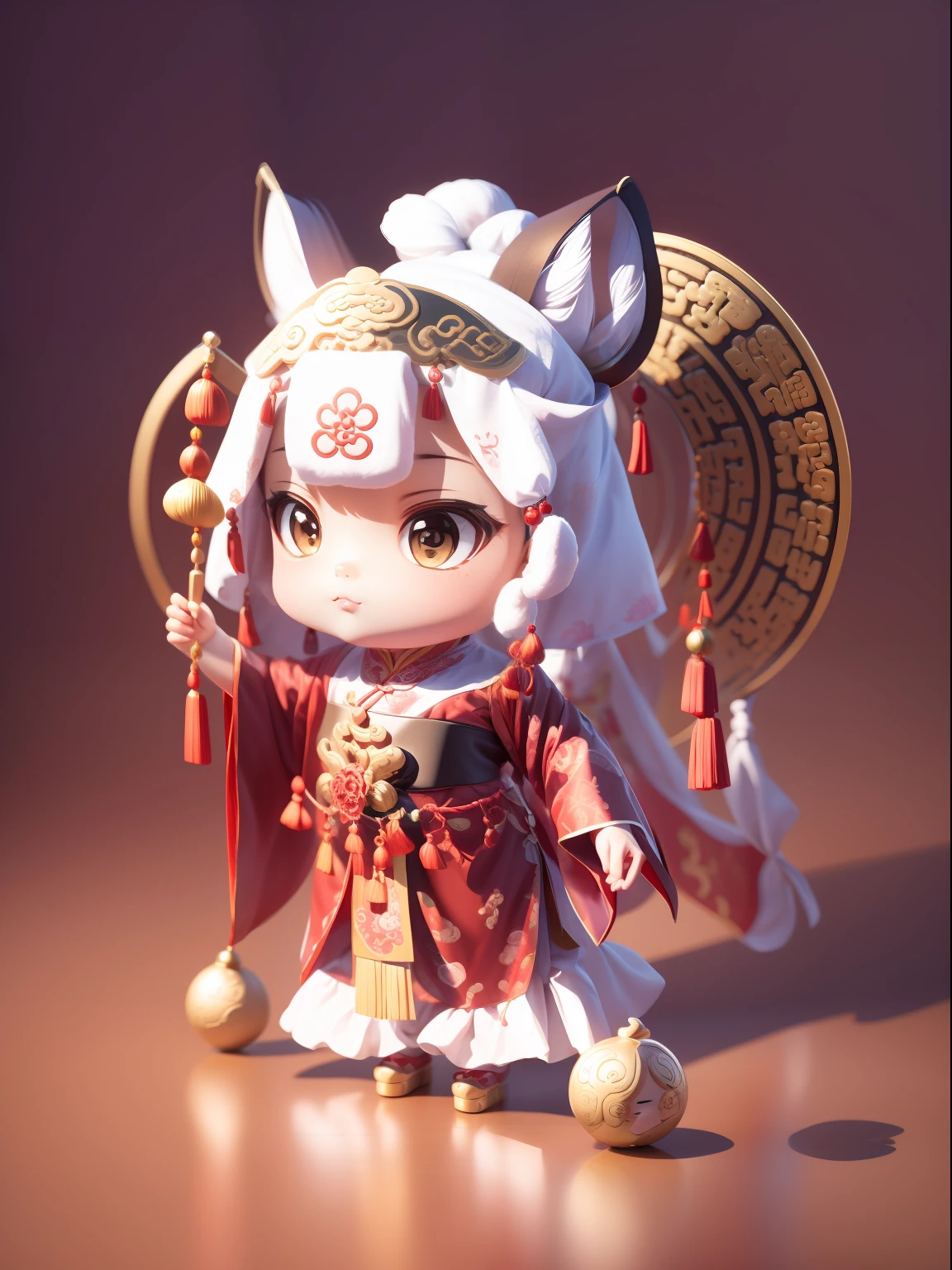 Cute animals dressed in traditional Ming dynasty Chinese silk costumes, movie lights, zodiac signs, Chinese style, clean white background, quality colors, full body 3D models, ancient Chinese cultural elements, action, fashion blind box toys. (fill body: 1.2), chibi ,-- style performance --AR 3:4 --style performance --upbeta --niji 5