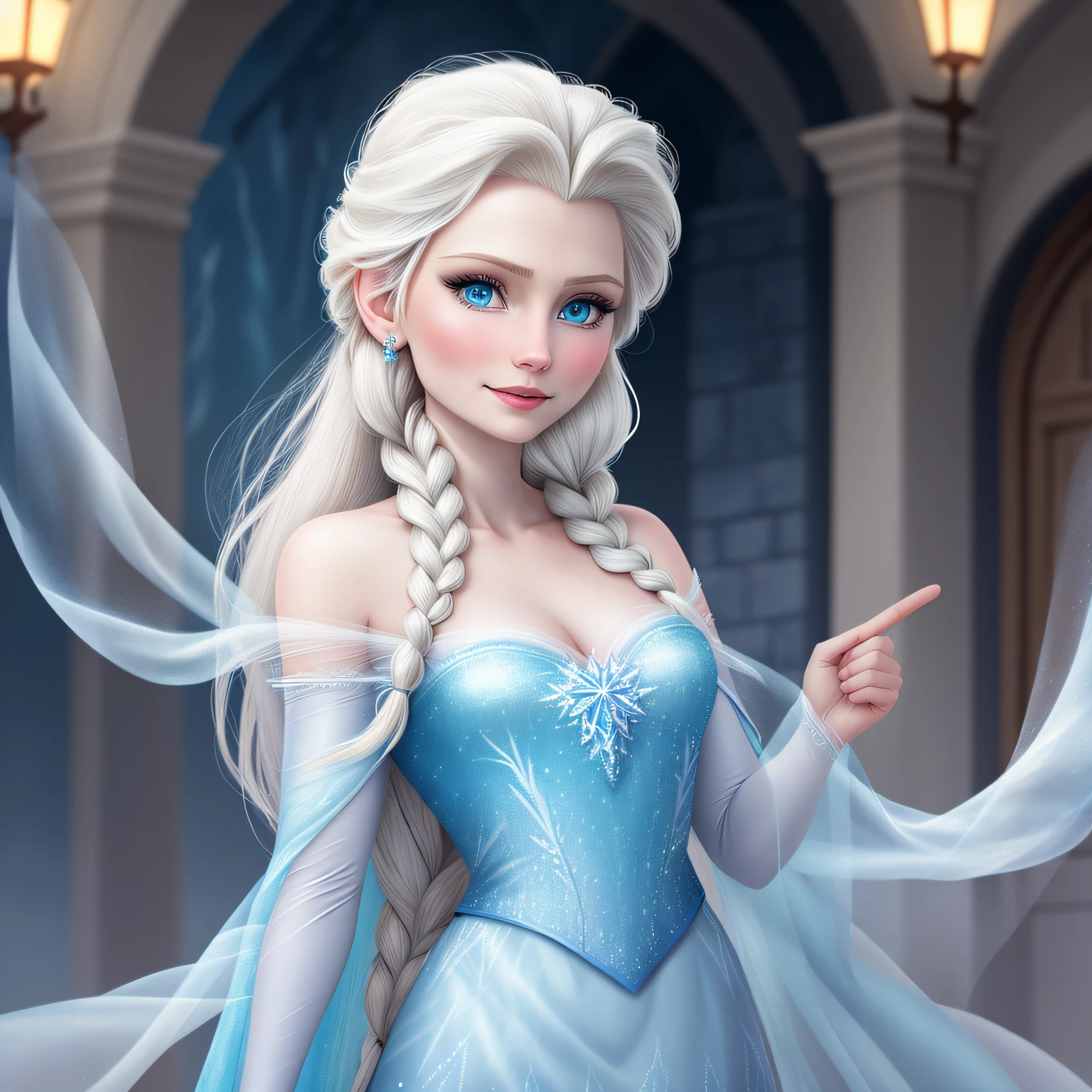 Digital art women breast view, imagine v1, 9:16 rotate, 8K UHD, cute beautiful Elsa frozen, Frozen transparent dressed, a large open shirt in the abdomen and chest, showing through clothing, short dress princess, Short sexy skirt, beautiful sexy hard breast, transparent skirt and cloak, sexy Elsa, Elsa Disney princess, beautiful Elsa, half open chest dress, beautiful art, --auto