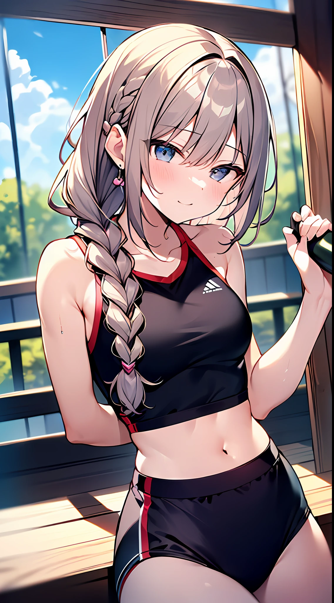 (incredibly absurdres absolutely resolution:1.5)、best qulaity、masterece-piece、ultra-highresolution、8k、(Multiple Girls)、(Workout Wear) BREAK Shoujo Manga Style、(Lori)、Soft line art、Digital Enhancement、A touch of shoujo manga、Muscle training、sports、environment change scene、Shoujo Mangacore、(((Hair length to the shoulders)))、(((short braiding)))、training gym、Angle from which you can see the whole body、entangle、beautiful and aesthetic:1.5、High quality:1.3