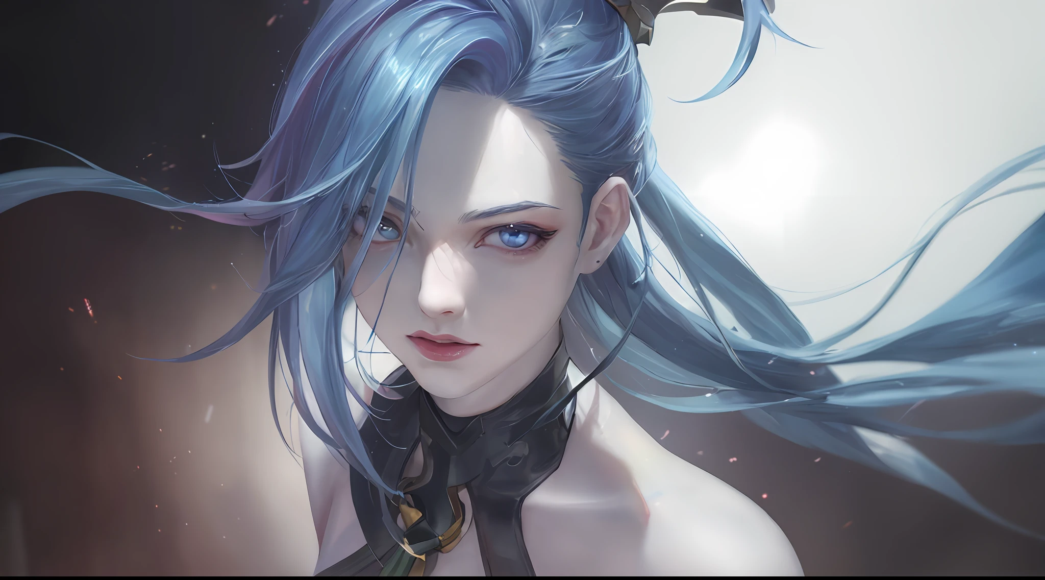 league of legend, the game character, Portrait of Jinx, Whole human body, Colorful background, with rich details, sad, high detail, modern, chiaroscuro, depth of field, cinematic lighting, motion blur, sparkle, Luminism, anime style, UHD, masterpiece, ccurate, super detail, high quality, high details, 4K --auto