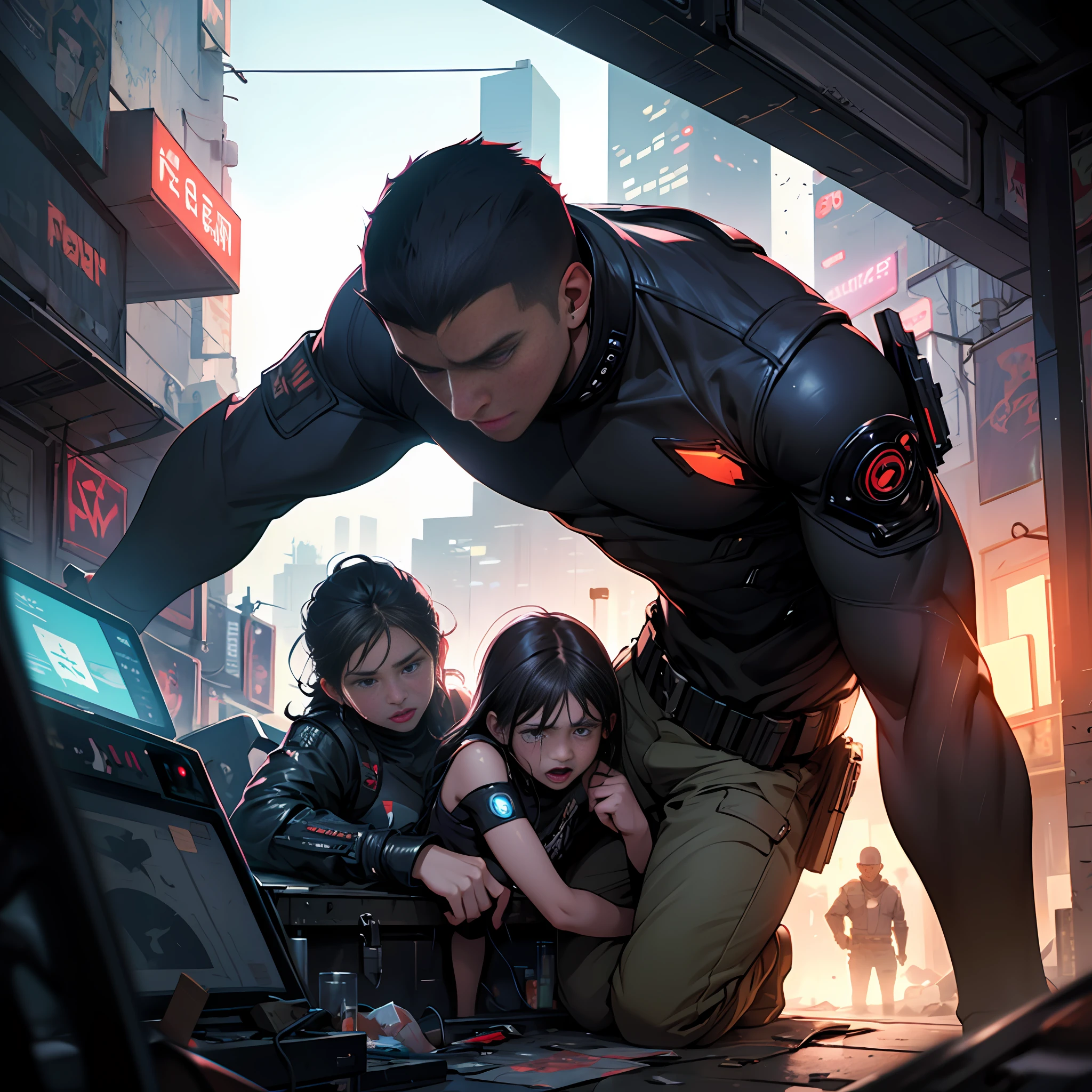 Guerra civil,Cyberpunk, Poder de fogo contra poder de gelo, Civis em perigo, dead and crying children,Palavra Valorant --auto