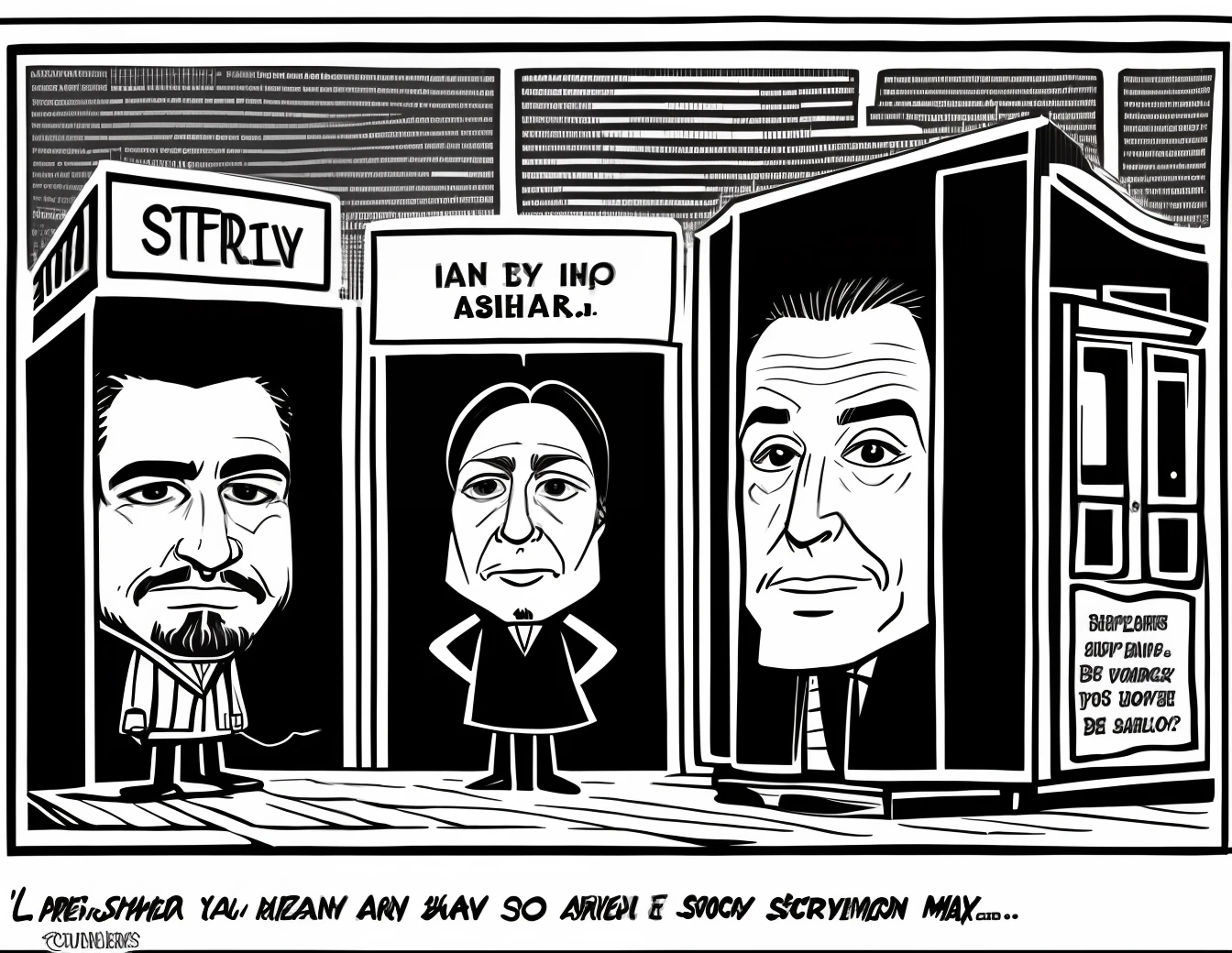 Caricature of modern society