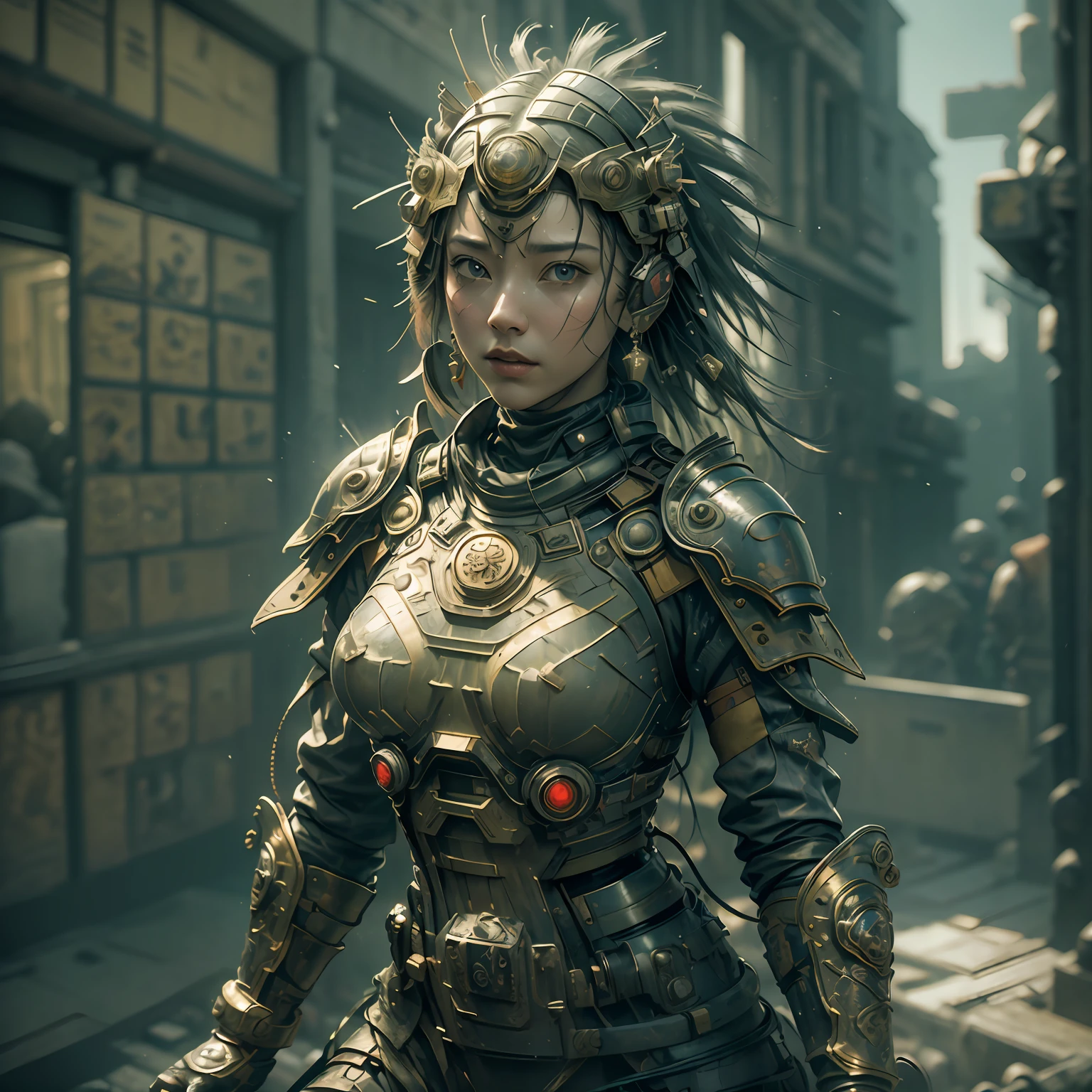 ((Best quality)), ((masterpiece)), (detailed:1.4), 3D, an image of a beautiful cyberpunk female,HDR (High Dynamic Range),Ray Tracing,NVIDIA RTX,Super-Resolution,Unreal 5,Subsurface scattering,PBR Texturing,Post-processing,Anisotropic Filtering,Depth-of-field,Maximum clarity and sharpness,Multi-layered textures,Albedo and Specular maps,Surface shading,Accurate simulation of light-material interaction,Perfect proportions,Octane Render,Two-tone lighting,Wide aperture,Low ISO,White balance,Rule of thirds,8K RAW, --auto