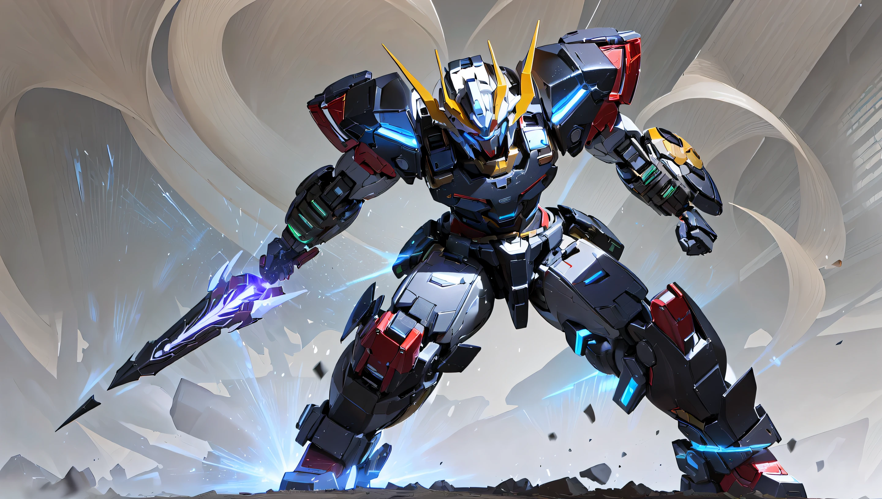 ((masterpiece)), a (((robot))) with sleek and menacing design, glowing eyes, full body, highly detailed