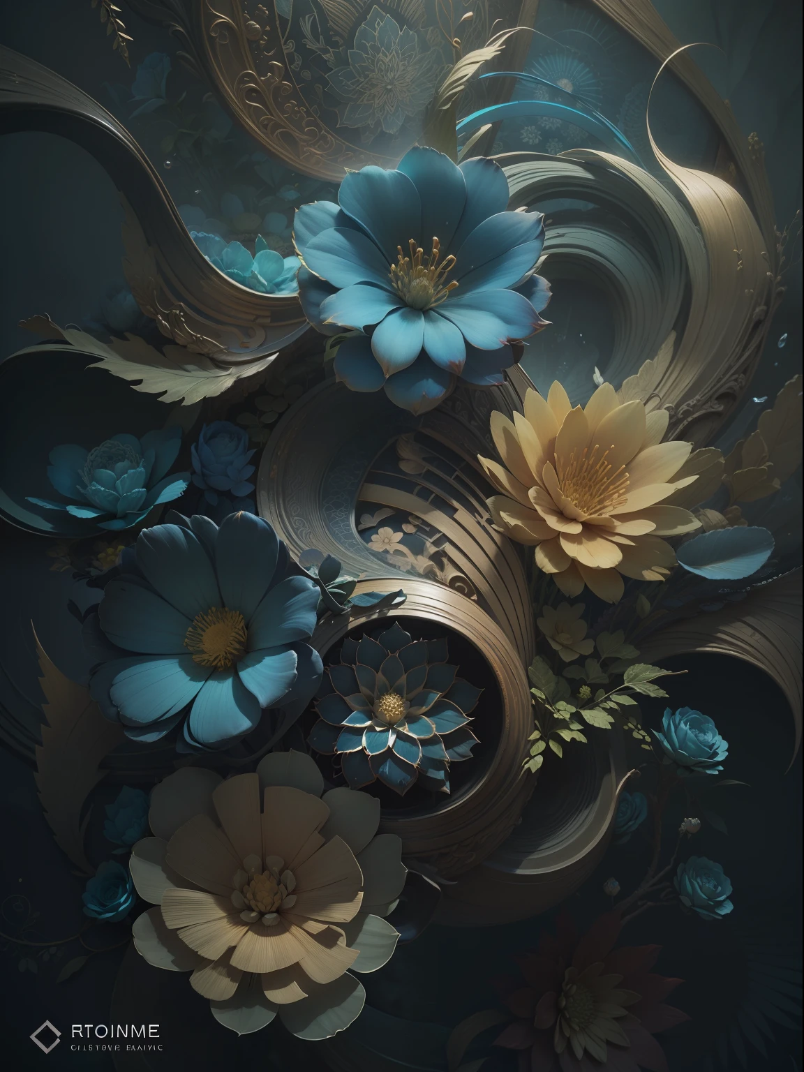 offcial art,统一 8k 壁纸,Ultra-detailded,Beauty and aesthetics,beatifull,masterpaintings,the best quality,(zentangle,a Mandala,Tangles,entangled),(ecstasy of flower:1.2)dynamic angle,cowboyshot,The most beautiful form of chaos,elegantly,,vividcolor,romanticism lain,atmoshperic,High-end on grade,respectable,European pattern,Metallic,solid,Clear lines,Gold trimmed,3D,C4D,Pattern,solid,Tang grass pattern --auto