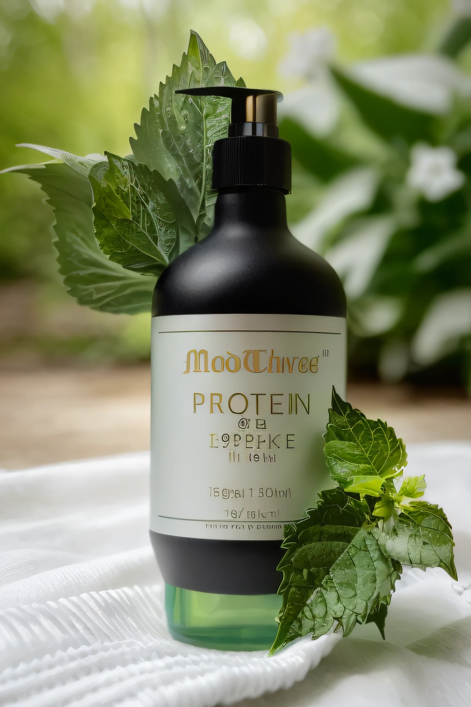 8k,fotograpy,Ultra-detailded,Ultra photo realsisim,Masterpiece 8k,a close up of a bottle of lotion with a sprig of mint,
