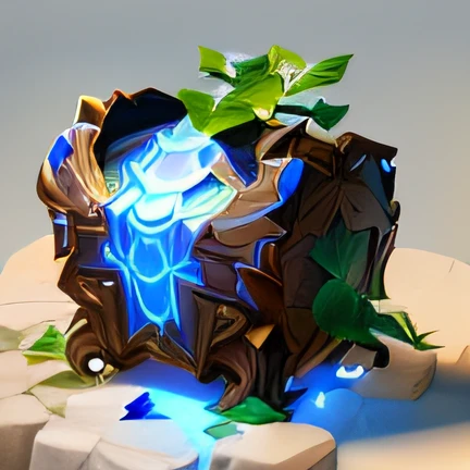 hand painted style,Fantastic chests,ORI style,Available in stone material,Leaves and branches,ultra high def,8K,natural style,metals,circular shape,ultra high def,ambient occlusion render,Zbrush rendering,behance hd,RPG game project,RPG illustration,mobile game