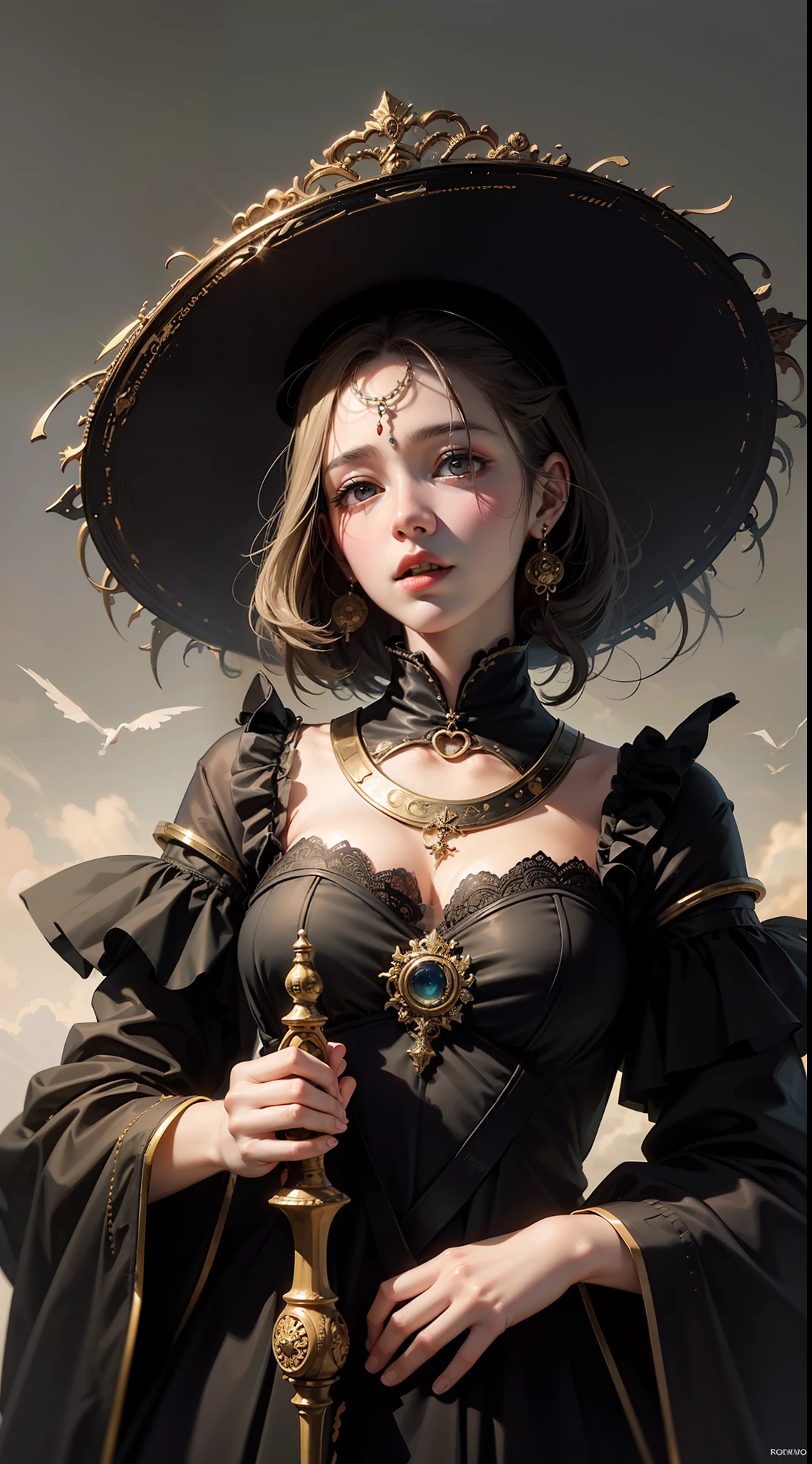 official art, unity 8k wallpaper, ultra detailed, beautiful and aesthetic, masterpiece, best quality, (zentangle, mandala, tangle, entangle), (fractal art:1.3) , 1girl, extremely detailed, dynamic angle, cowboyshot, the most beautiful form of chaos, elegant, a brutalist designed, vivid colours, romanticism, by james jean, roby dwi antono, ross tran, francis bacon, michal mraz, adrian ghenie, petra cortright, gerhard richter, takato yamamoto, ashley wood, atmospheric, ??????? of musical notes, streaming musical notes visible