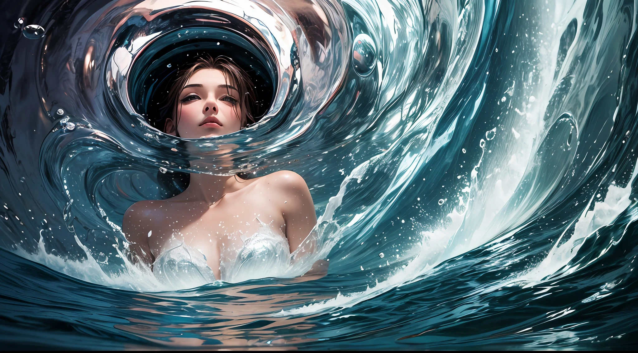 Tossed into my mind, stirring the calm, You splash me with beauty and pull me down, because you come from out of nowhere oh oh, My glance turns to a stare