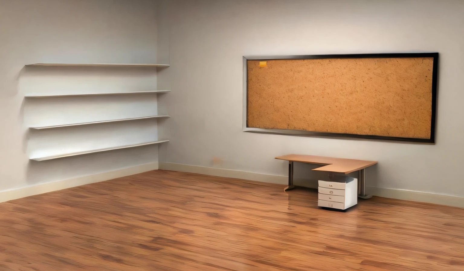 there is a desk and a cork board in a room, office backdrop, personal room background, empty office, backrooms liminal space, corner office background, anxiety inducing backrooms, sparse room, backroom background, backrooms office space, office cubicle background, Classroom Background, the backrooms are empty, an empty liminal space