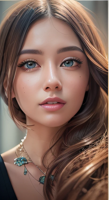 a close up of a woman with long hair and a necklace, gorgeous attractive face, attractive female face!!!, very very very beautifull face, attractive beautiful face, extremely beautiful face, very beautiful face, beautiful eyes and face, perfect face and eyes, feminine beautiful face, perfect face ), gorgeous face, beautiful face!!, beautiful shape of face and body, beautiful delicate face