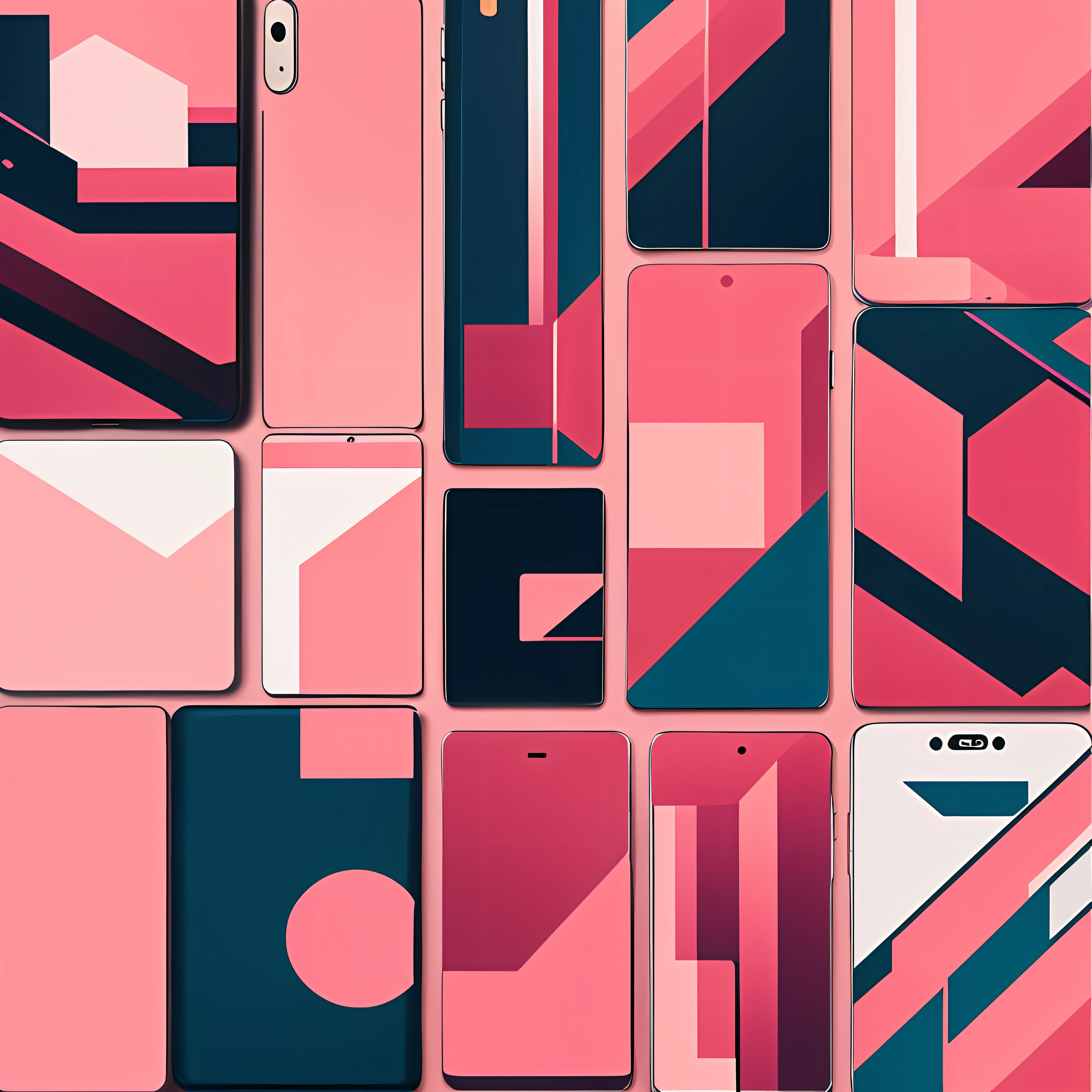 Minimalist style，abstracted，Large blocks of color，Warm light pink tones，shiny，Can be used as a phone case website background