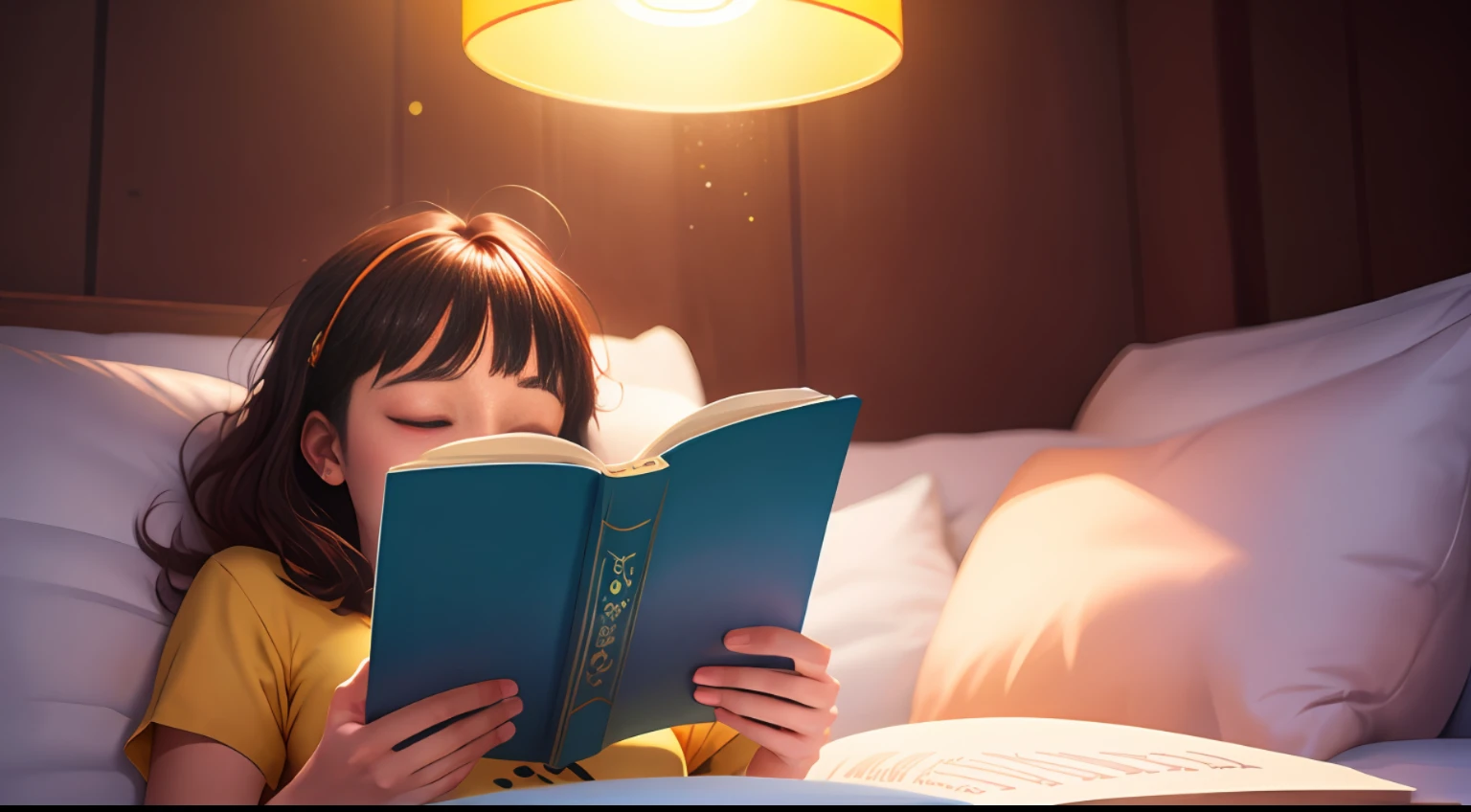 （digital paintting），（optimal quality），writer，reading books，writing，8K hyper-realism，Pastel color scheme，gentle illumination, Hora de Ouro, Peaceful atmosphere, Transverse