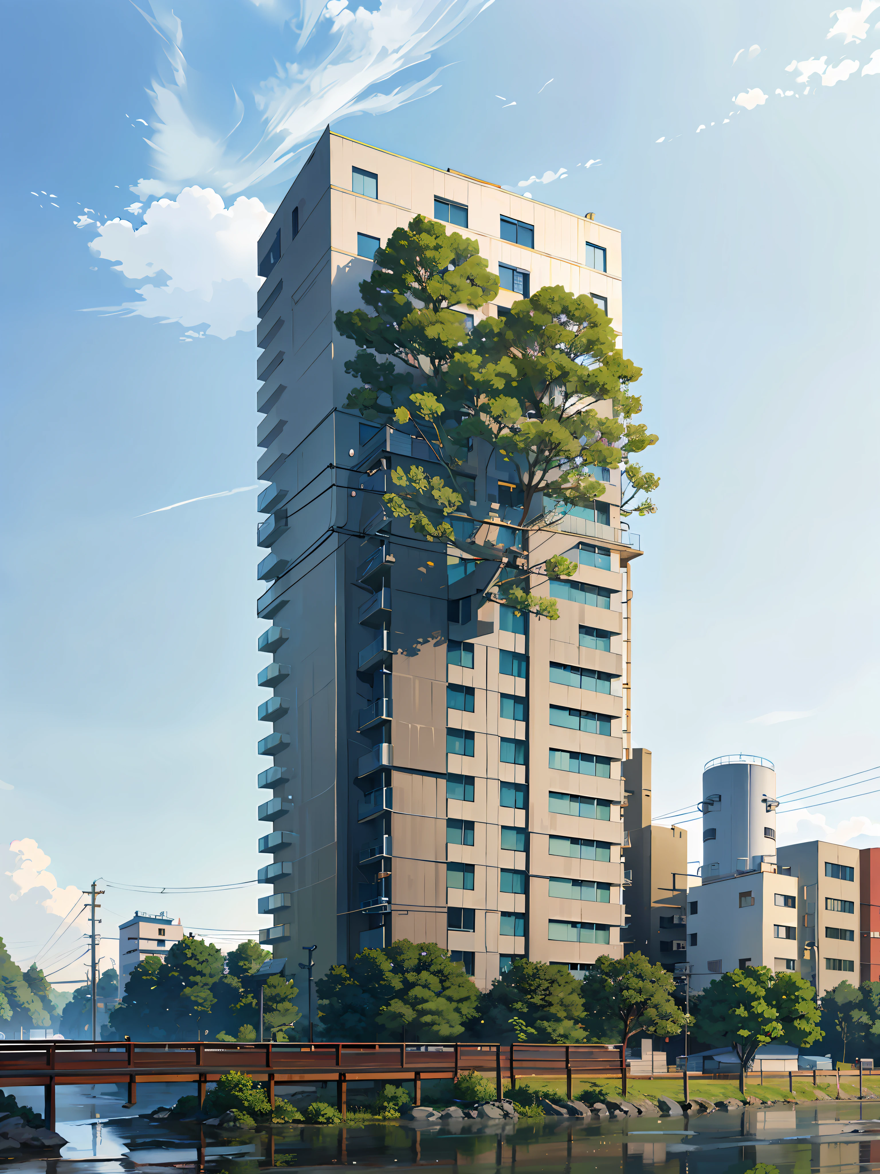 (Japanese town Landscape), (Hayao Miyazaki Style), cartoon, japanese rarely townhouse, road, bend, small house, tree, pole, white cloud, calm landscape, outdoor, green trees, epic composition, realistic lighting, high-definition detail, masterpiece, the best quality, (very detailed CG unified 8k wallpaper), --v6