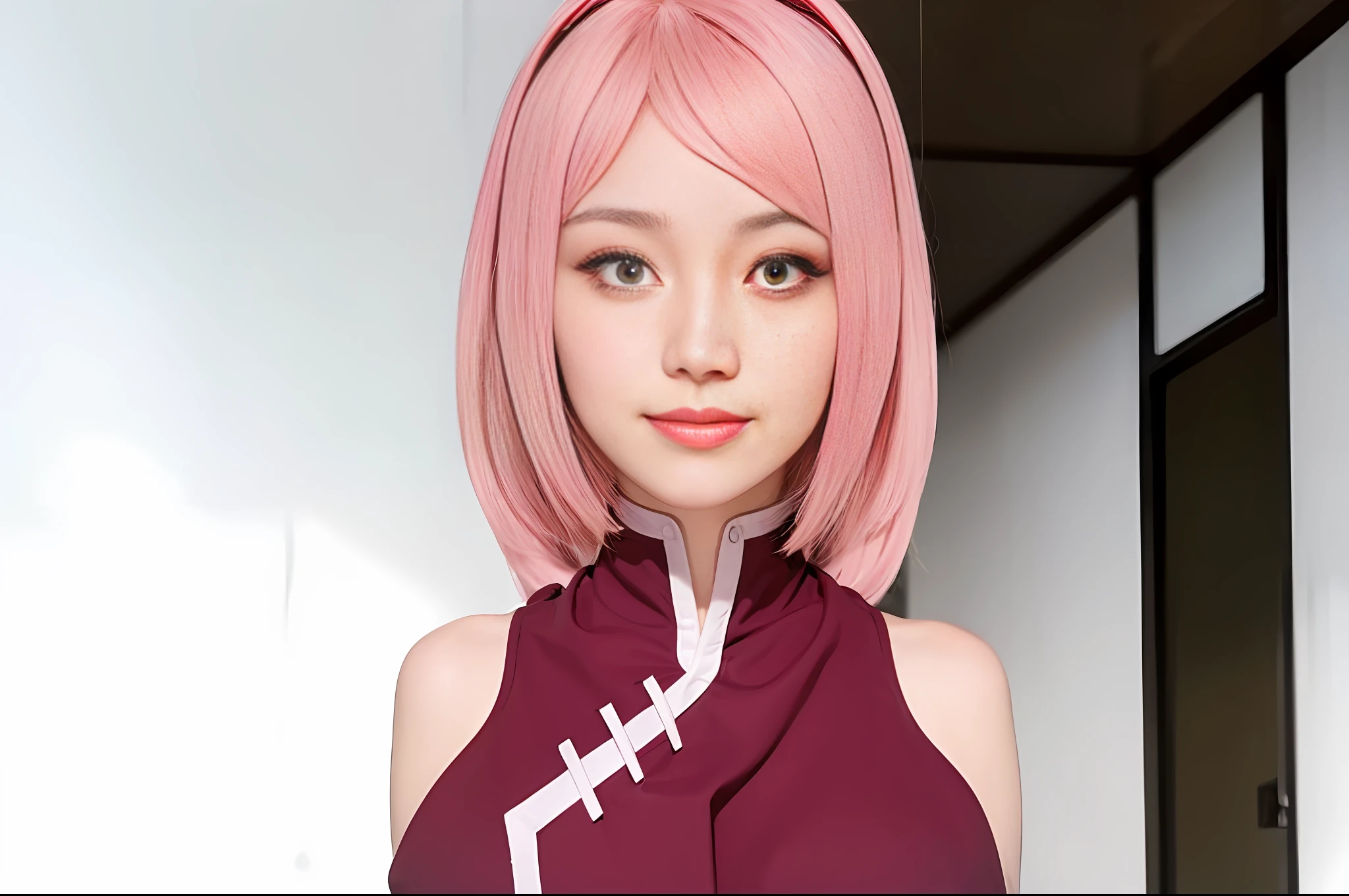 best quality, masterpiece, (photorealistic:1.4), 1girl, light smile, shirt with collars, waist up, dramatic lighting, from below