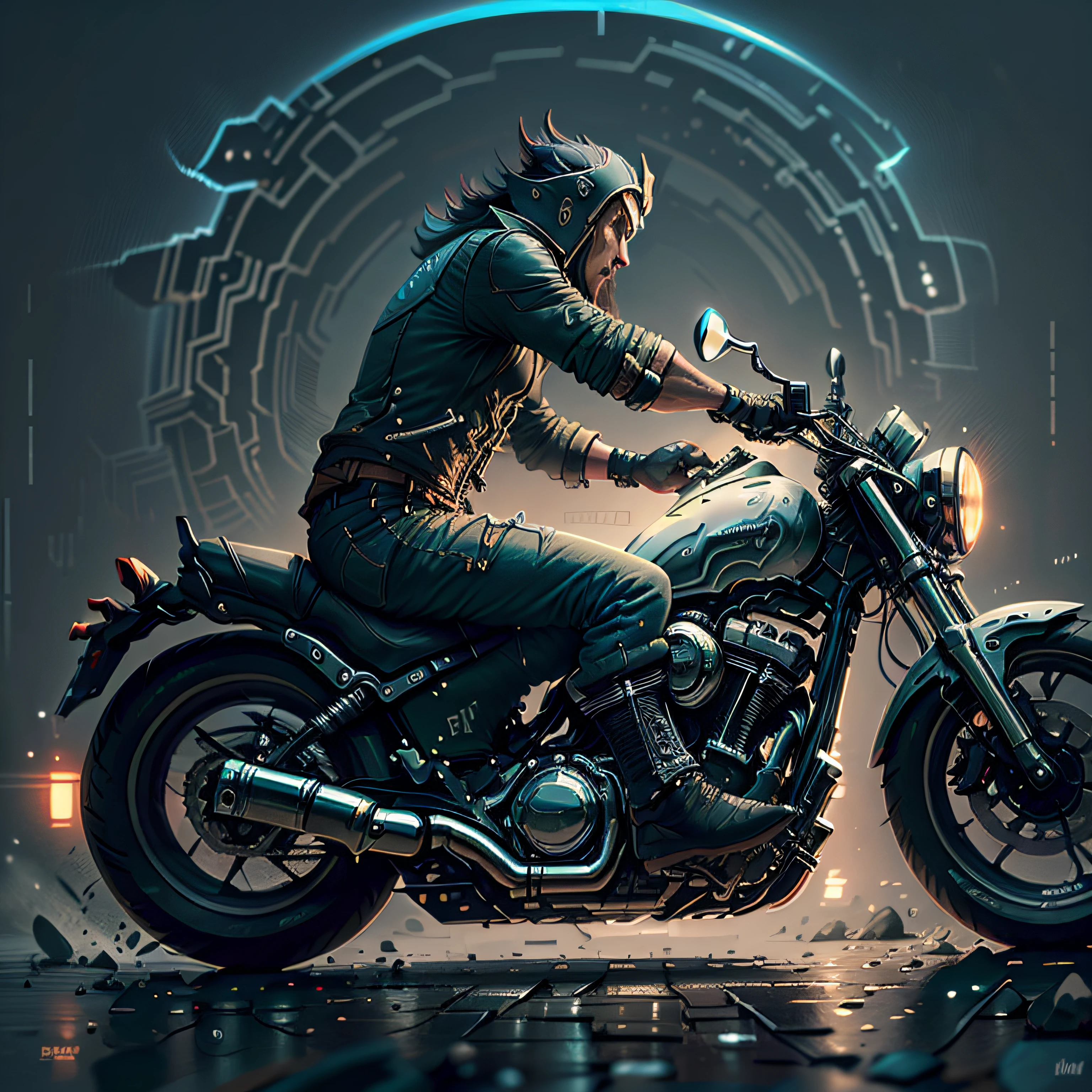 Le biker continue sa route solitaire
Vers de nouveaux horizons, To the legend
It is the symbol of an untamed soul
The biker from hell, jamais ne se rend