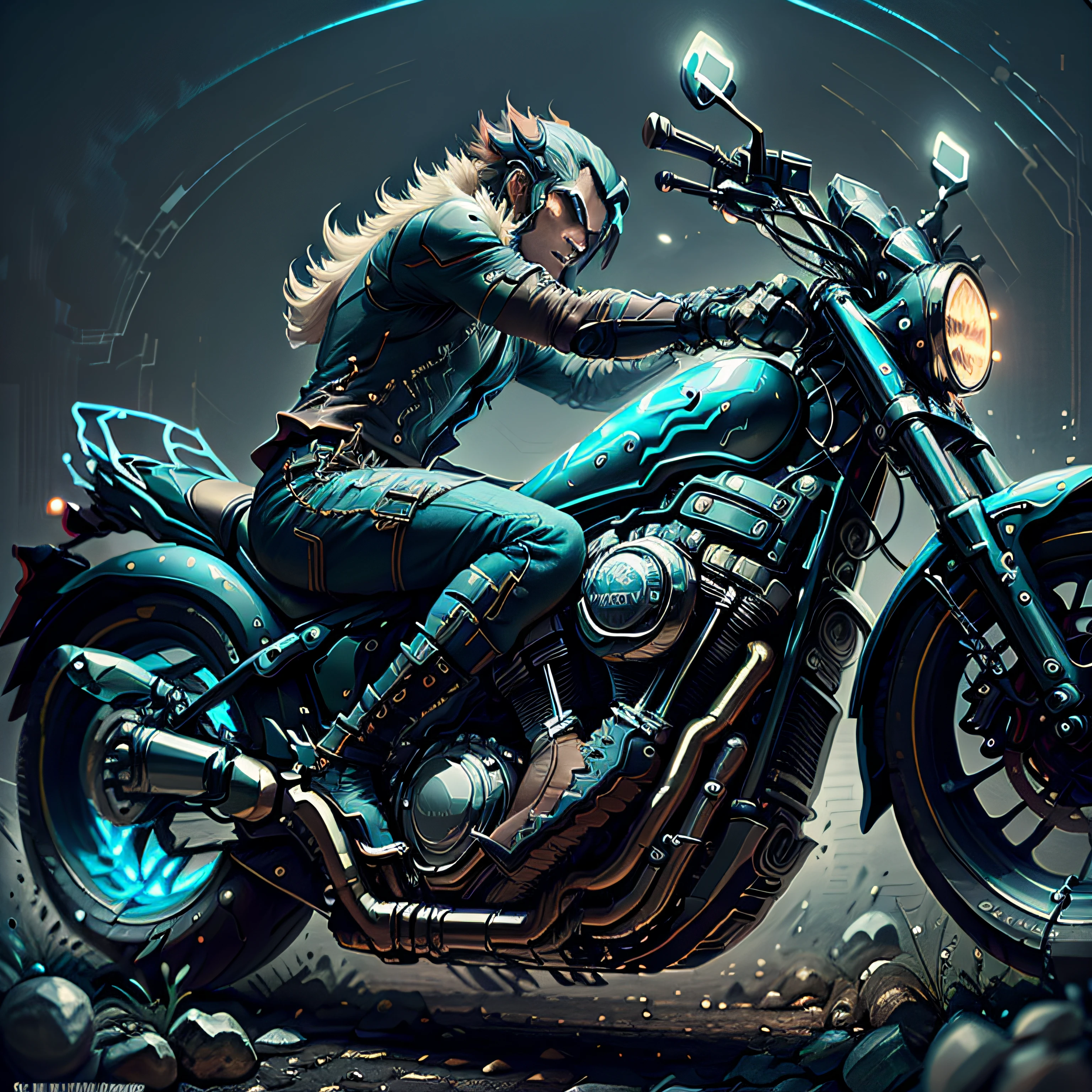 Le biker continue sa route solitaire
Vers de nouveaux horizons, To the legend
It is the symbol of an untamed soul
The biker from hell, jamais ne se rend