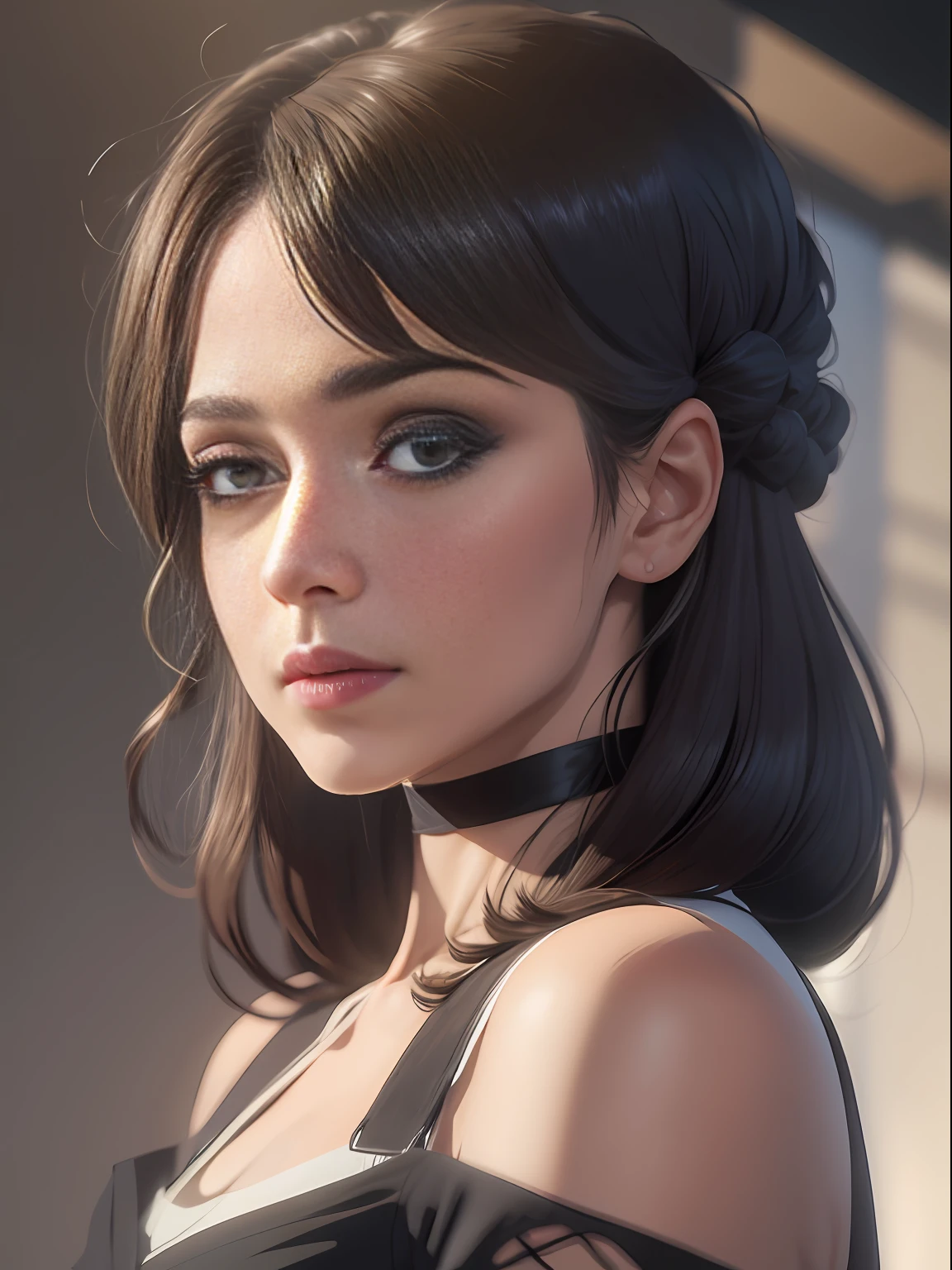 rosto feminino, realista, detalhe extremo, (obra-prima), (melhor qualidade), rosto, olhando para o expectador, olhos arregalados, espanto, susto, surpresa, 8k, 1080x1920