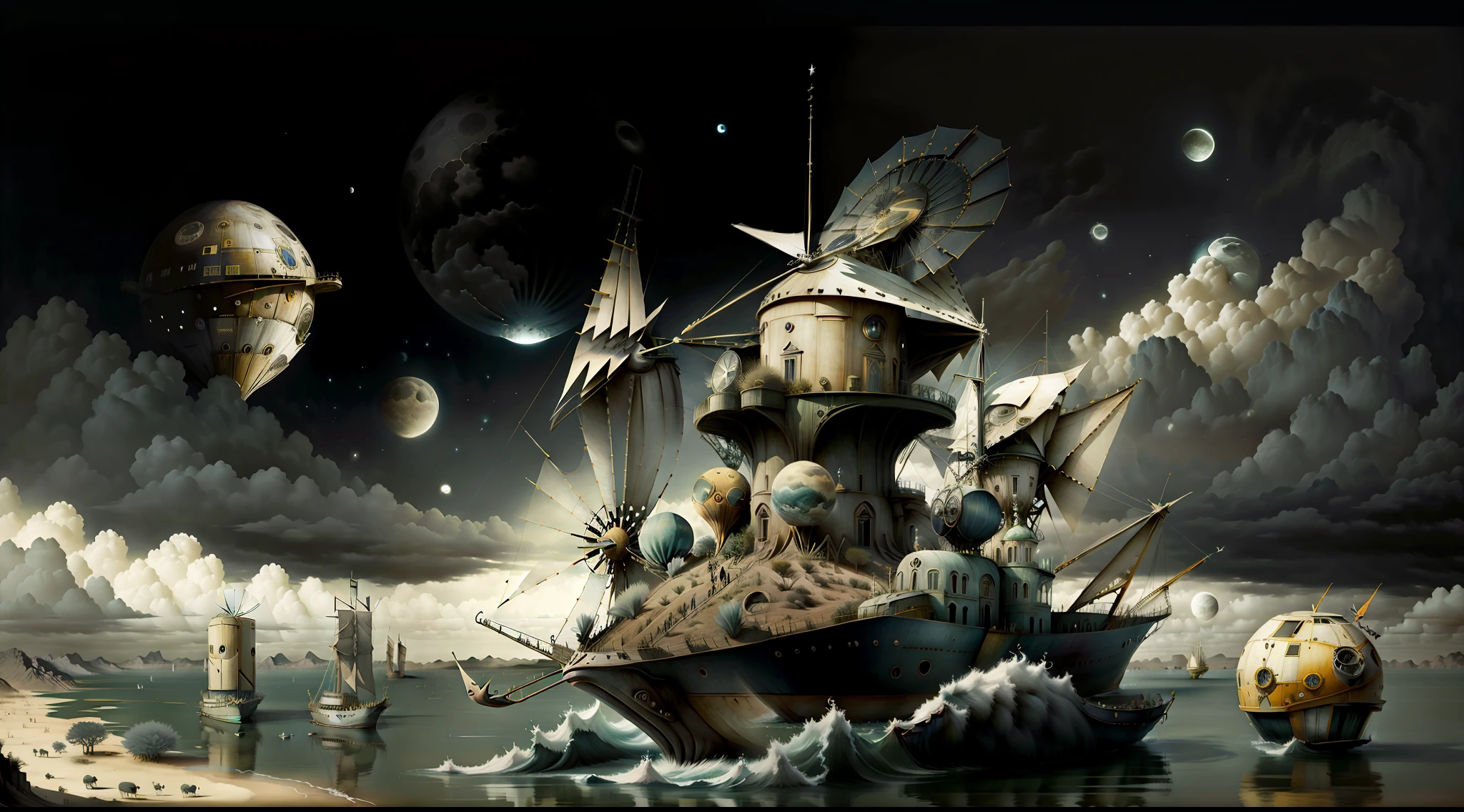 windmill surrealismai,ecume,star war,avion,bateaux,tonnere,jupiter,moon,foudre,