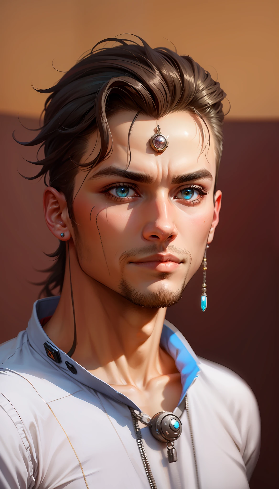 Cyberpunk handsome boy ultra realistic with cat