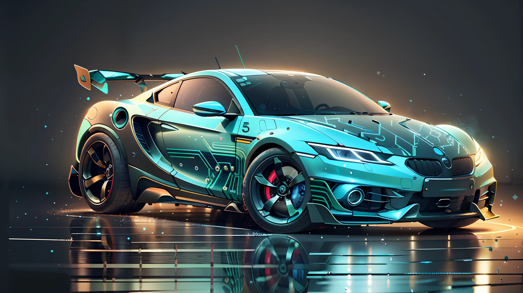 Circuit board AI sports car