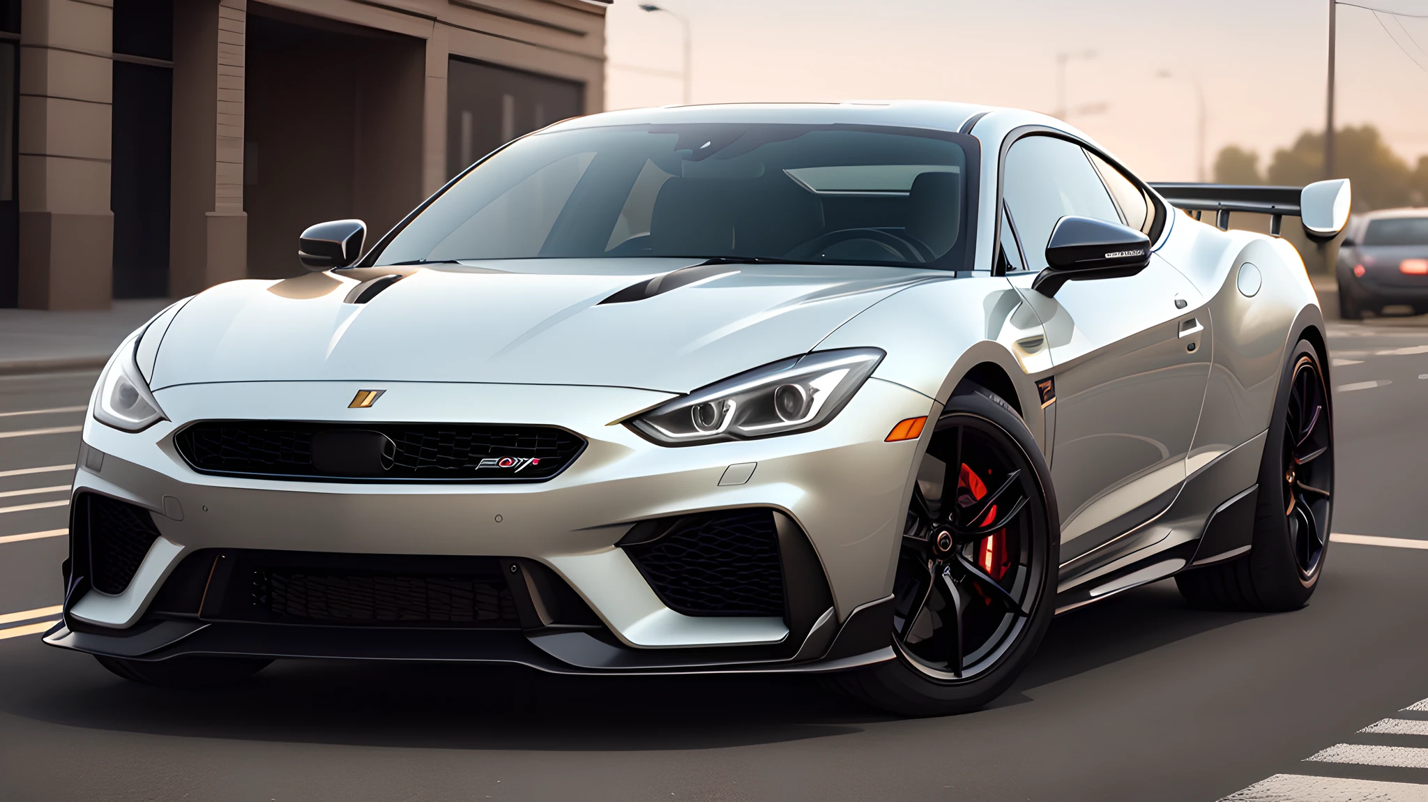 A futuristic, aggressive, dangerous, badass,white car --auto