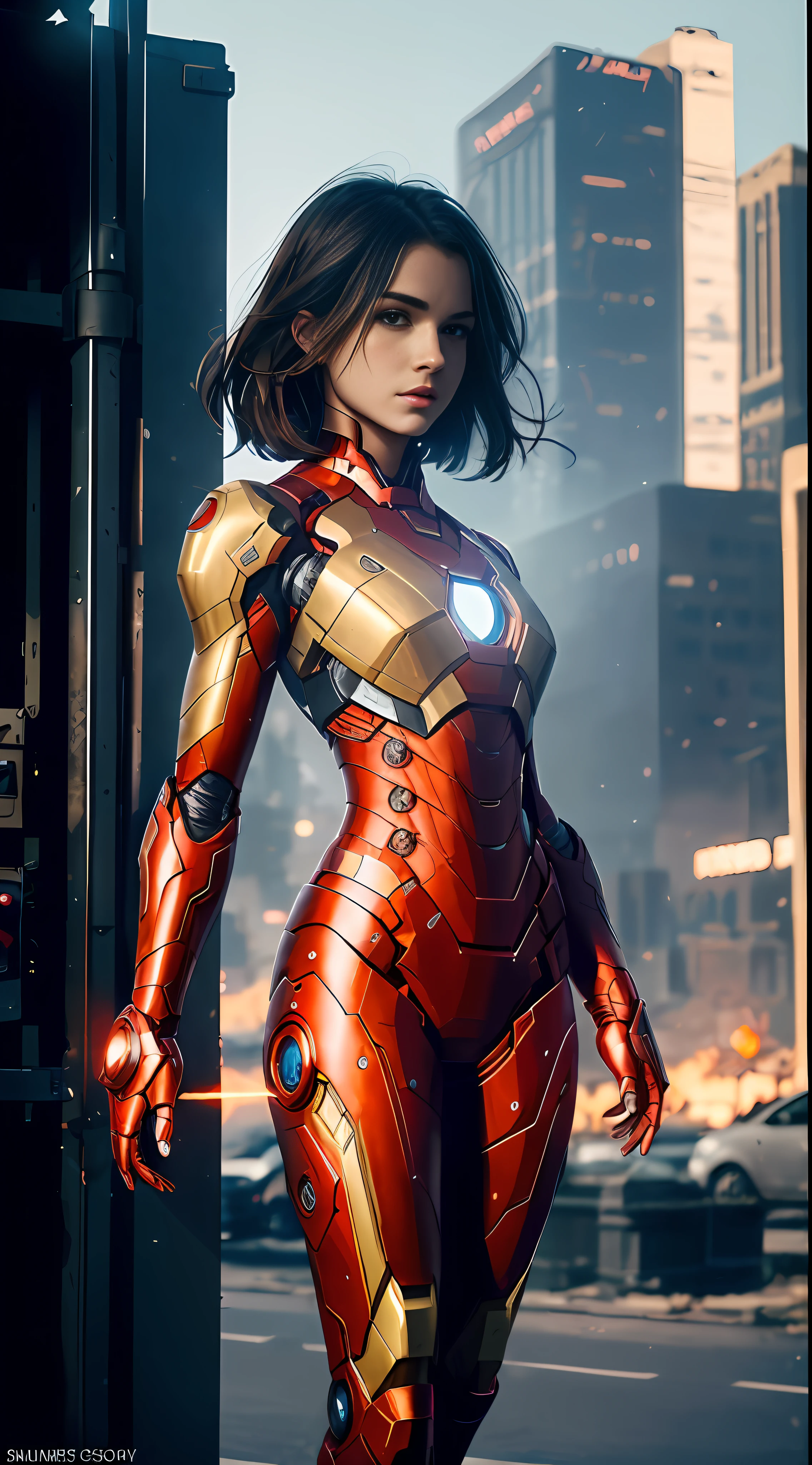 araffed woman in a red suit posing in the city, wojtek fus, stunning armor, cyberpunk iron man, emma watson as iron man, by Jason Chan, like ironman, cgsociety masterpiece, inspired by Marek Okon, cinematic. by leng jun, [ trending on cgsociety ]!!, alena aenami and artgerm, beautiful armor --auto --s2