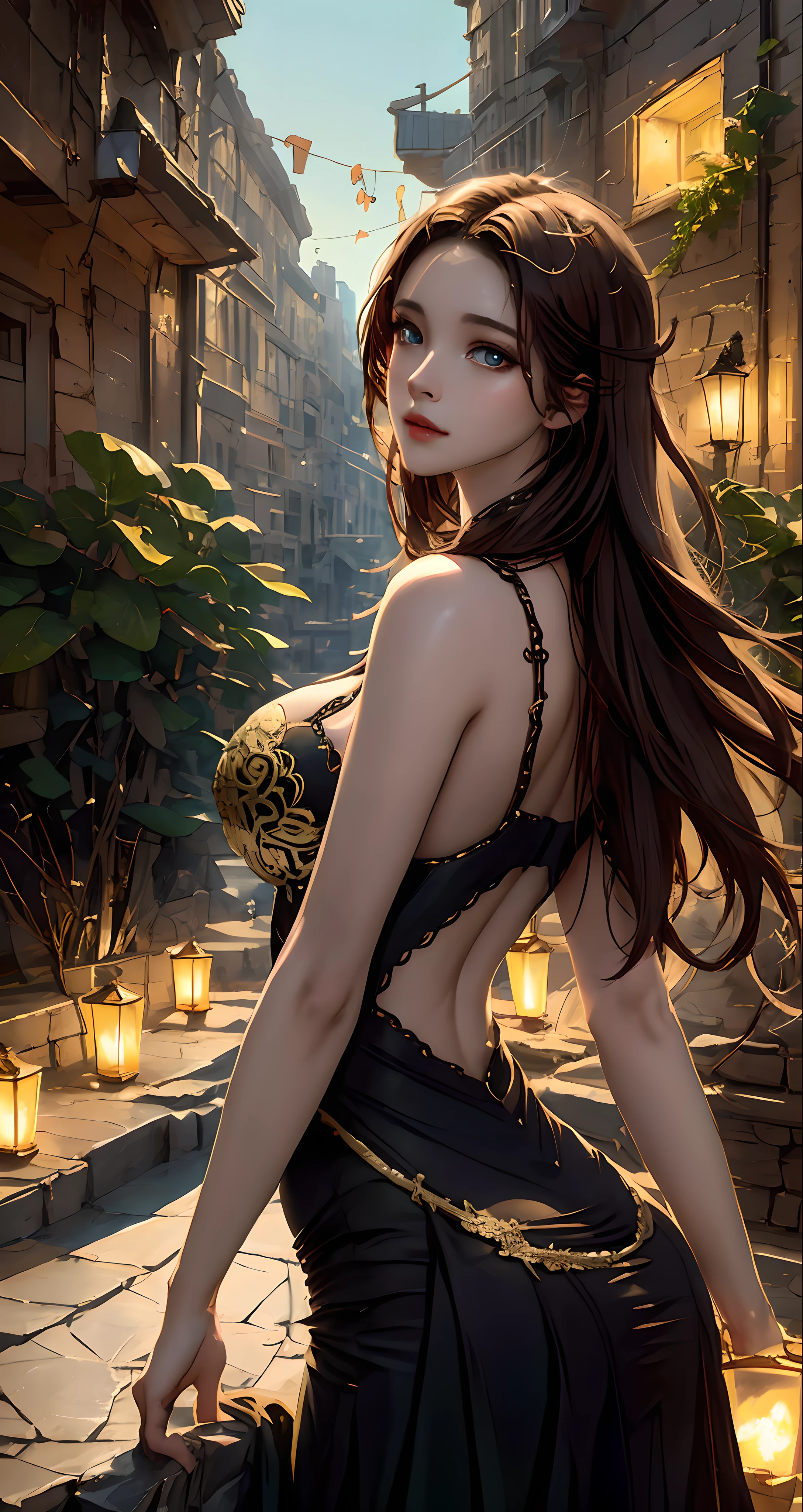 8k portrait of beautiful cyborg with brown hair, intricate, elegant, highly detailed, majestic, digital photography, art by artgerm and ruan jia and greg rutkowski surreal painting gold butterfly filigree, broken glass, (masterpiece, sidelighting, finely detailed beautiful eyes: 1.2), hdr,