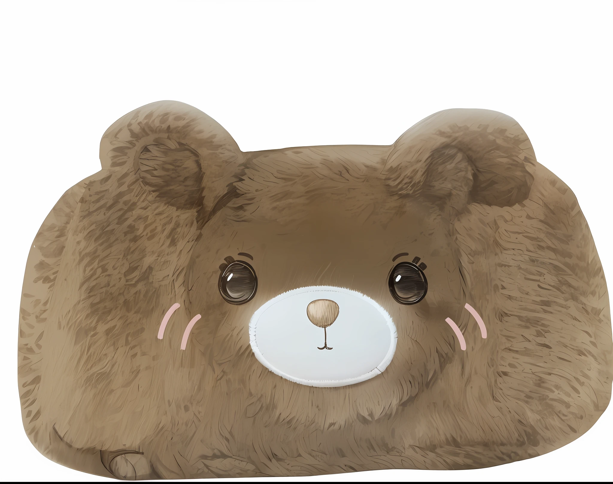 A cute cartoon bear, its clothes are white, it is tied with an apron, a cup of coffee over its head, simple line art, animal crossing characters, simple line art, silhouette sketch, strong line art, line art, silhouette art, cute characters