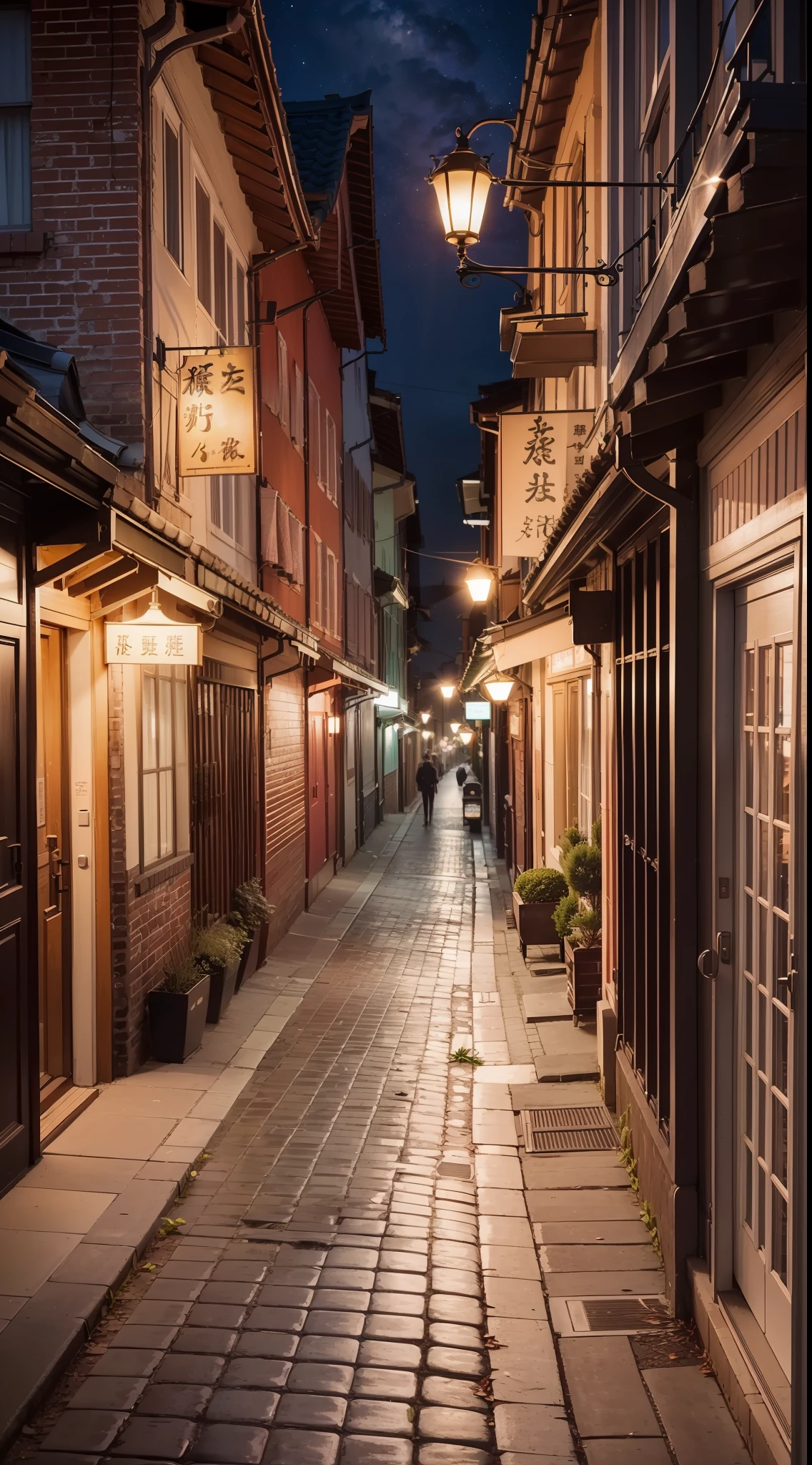 twilight、Dim road、street corner、shadowy、A space of light and shadow、Vast space、(A masterpice、beste-Quality、beste-Quality、Official art、Beautifully Aesthetic:1.2)、Heavily detailed、a scene from a movie、dark ambiance、highestdetailed、、(The background is specific:1.5)、(:1.2)、(Many colors:1.4)、Evening、Way back