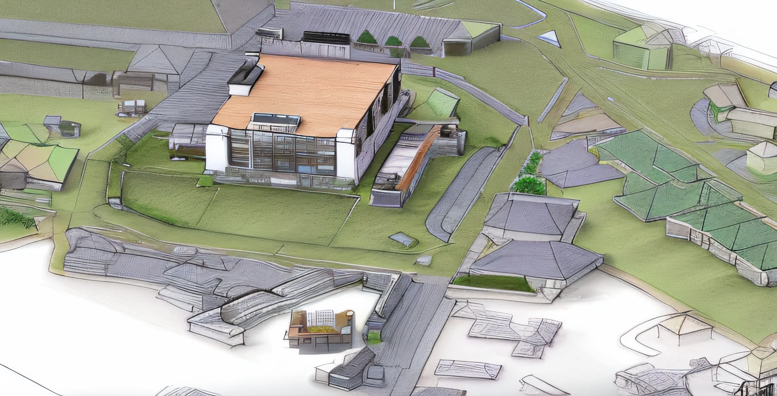 (Building floor plans+Perspective view+axonometric+iso-distance view+Sketch - up+conceptual drawing),(From the back isometric view:1.2+axonometric图:1.2+concept image:1.1),With parking,nightscape,Surrounded by greenery,high definition detail,Modern minimalist style。