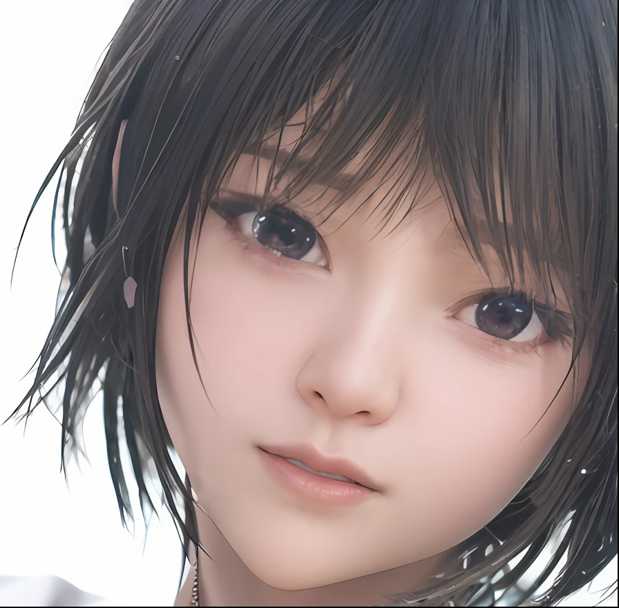 there is a woman with a black hair and a necklace, photorealistic anime girl render, 3 d anime realistic, detailed anime soft face, kawaii realistic portrait, Smooth Anime CG Art, high detailed face anime, very highly detailed face, [ 4 k photorealism ]!!, realistic anime 3 d style, photorealistic anime, render of a cute 3d anime girl