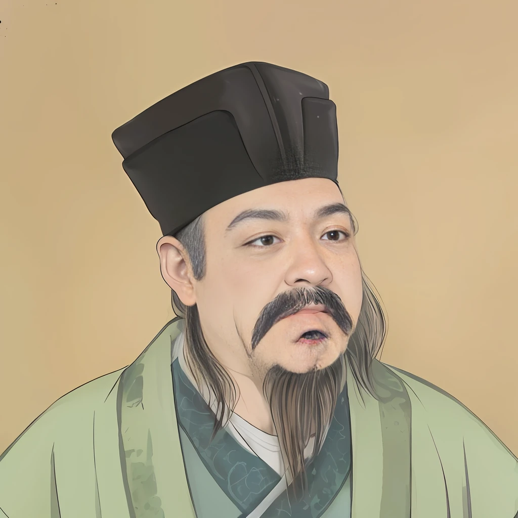 arafed portrait of a man with a beard and a hat, Bai Juyi,zhang daqian, by Xuande Emperor, feng shu, inspired by Zhang Shunzi, inspired by Dong Yuan, artwork in the style of z.The is in the. gu, guangjian huang, style of guo hua, hua cheng, confucius and jury trial, Inspired by Cao Zhibai