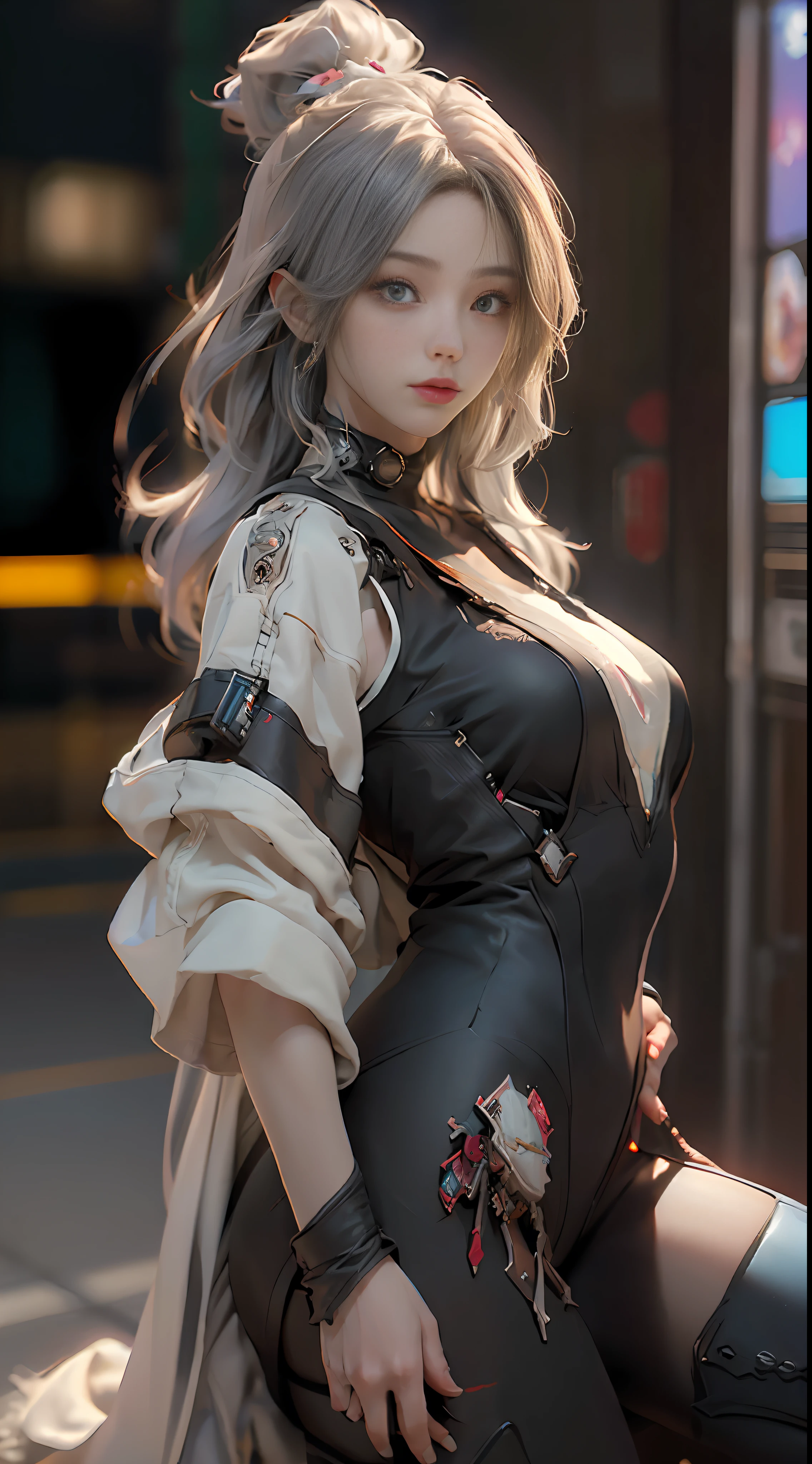 ((Best quality)), ((masterpiece)), (detailed:1.4), 3D, an image of a beautiful cyberpunk female,HDR (High Dynamic Range),Ray Tracing,NVIDIA RTX,Super-Resolution,Unreal 5,Subsurface scattering,PBR Texturing,Post-processing,Anisotropic Filtering,Depth-of-field,Maximum clarity and sharpness,Multi-layered textures,Albedo and Specular maps,Surface shading,Accurate simulation of light-material interaction,Perfect proportions,Octane Render,Two-tone lighting,Wide aperture,Low ISO,White balance,Rule of thirds,8K RAW,