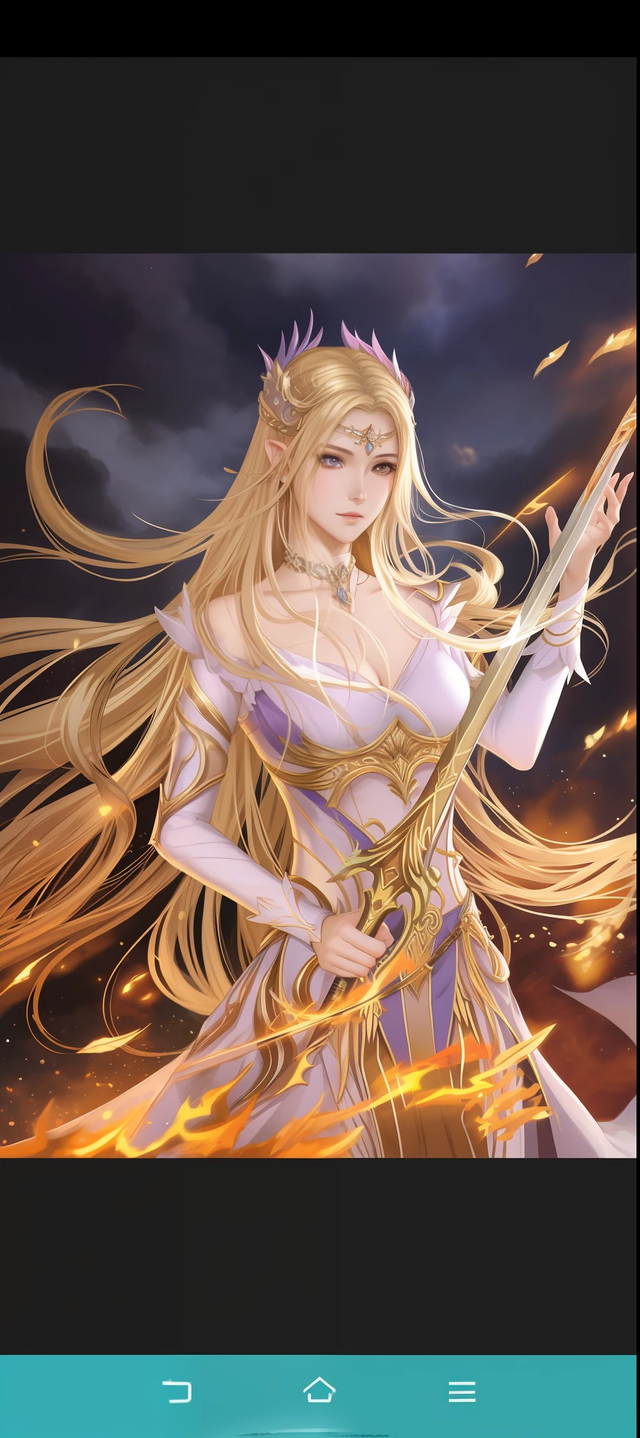 a close up of a woman with a sword in a field, alluring elf princess knight, a beautiful fantasy empress, Portrait Chevaliers du Zodiaque Fille, ((a beautiful fantasy empress)), anime goddess, Epic fantasy art style HD, anime fantasy illustration, Fantasy art style, knights of zodiac girl, beautiful celestial mage, 2. 5 D CGI anime fantasy artwork