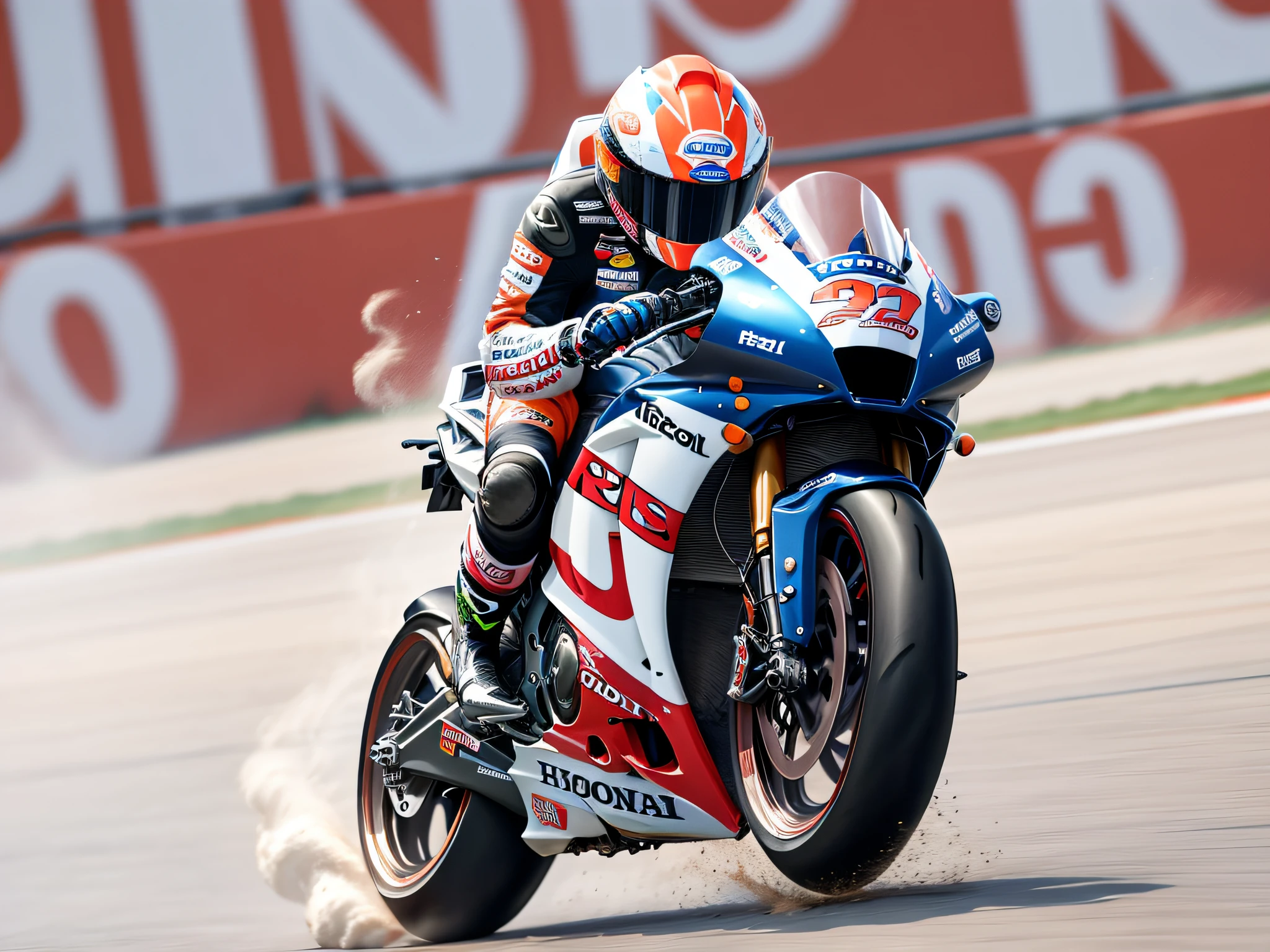 arafed motorcycle racer in a red and white outfit riding a motorcycle, by Karel Dujardin, repsol honda, Panning shot, honda rc 2 1 3, jerez, david marquez, in style of kyrill kotashev, macoto takahashi, high speed action, by Carlo Martini, by Jan Dirksz Both, gogo : :