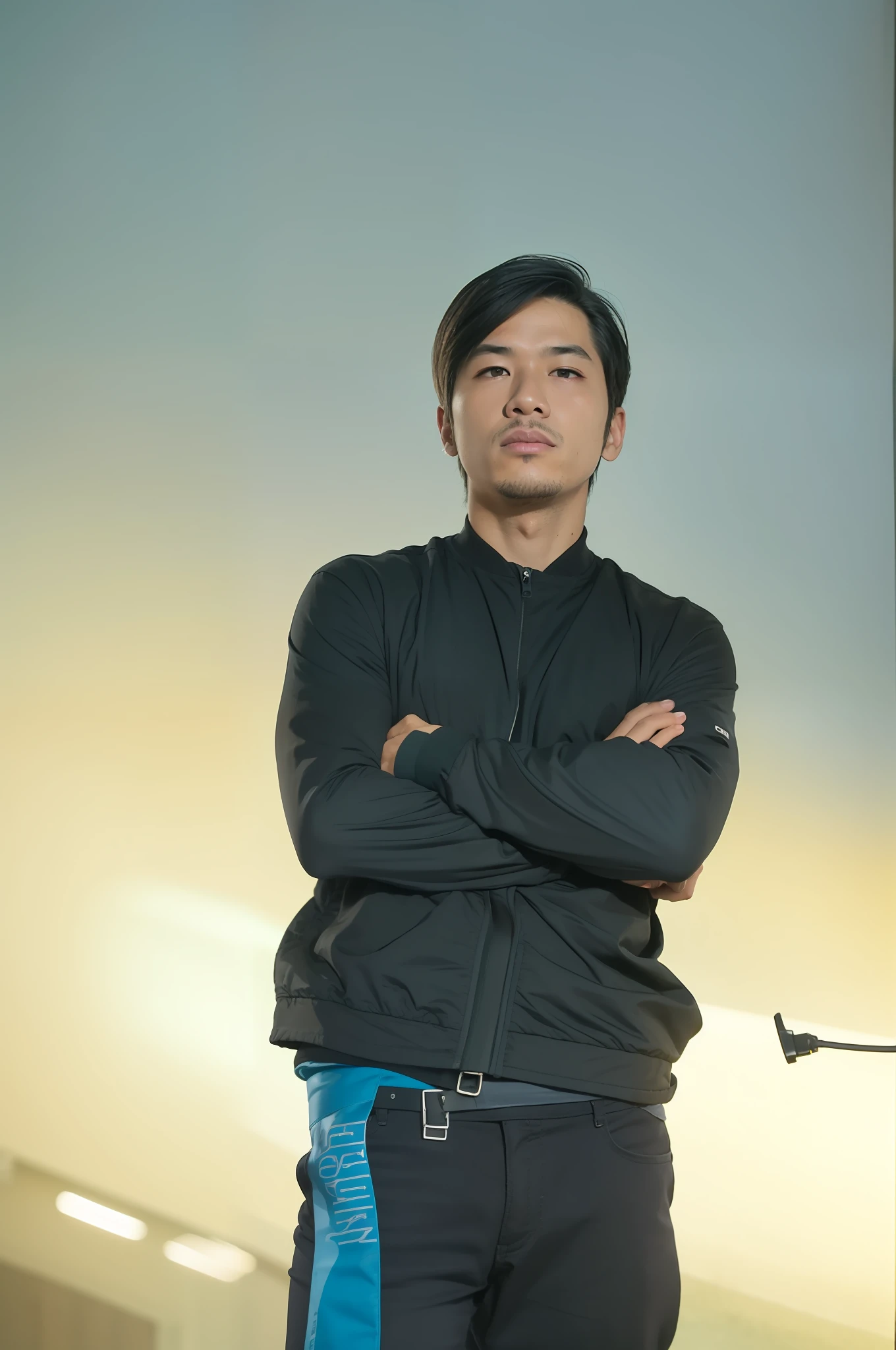 1man,black jacket,short hair,black hair,ultra detail,70mm lens