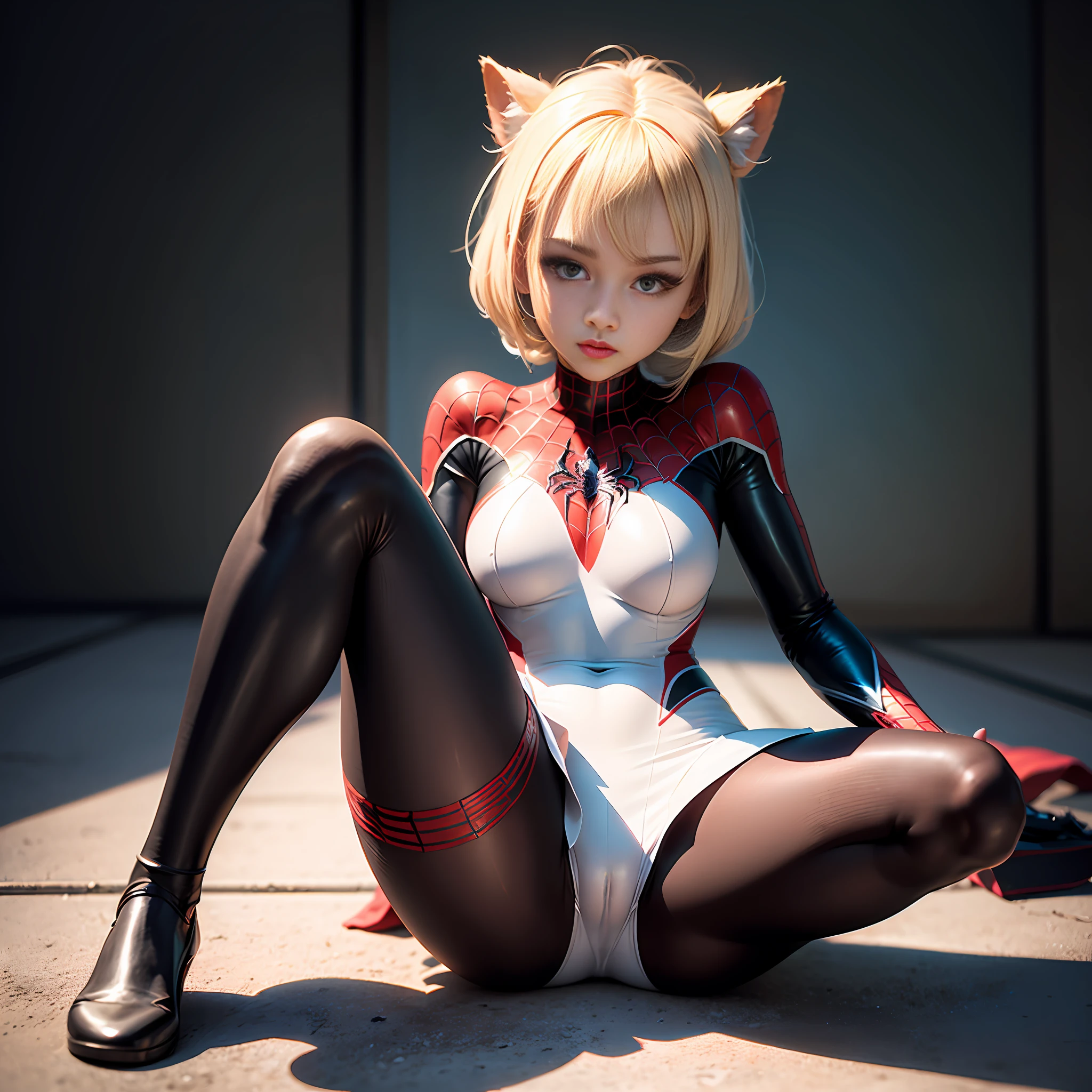 Upscalin'
Best image quality、rialistic photo、4K、Beautie、ponie tail、japanes、spiderwoman、mini-skirts、White mini skirt、Decided Pose、rubbersuit、Skirt for the lower body、 greenary、Sleeveless、bangss、camel's toe、sit、Open both legs、