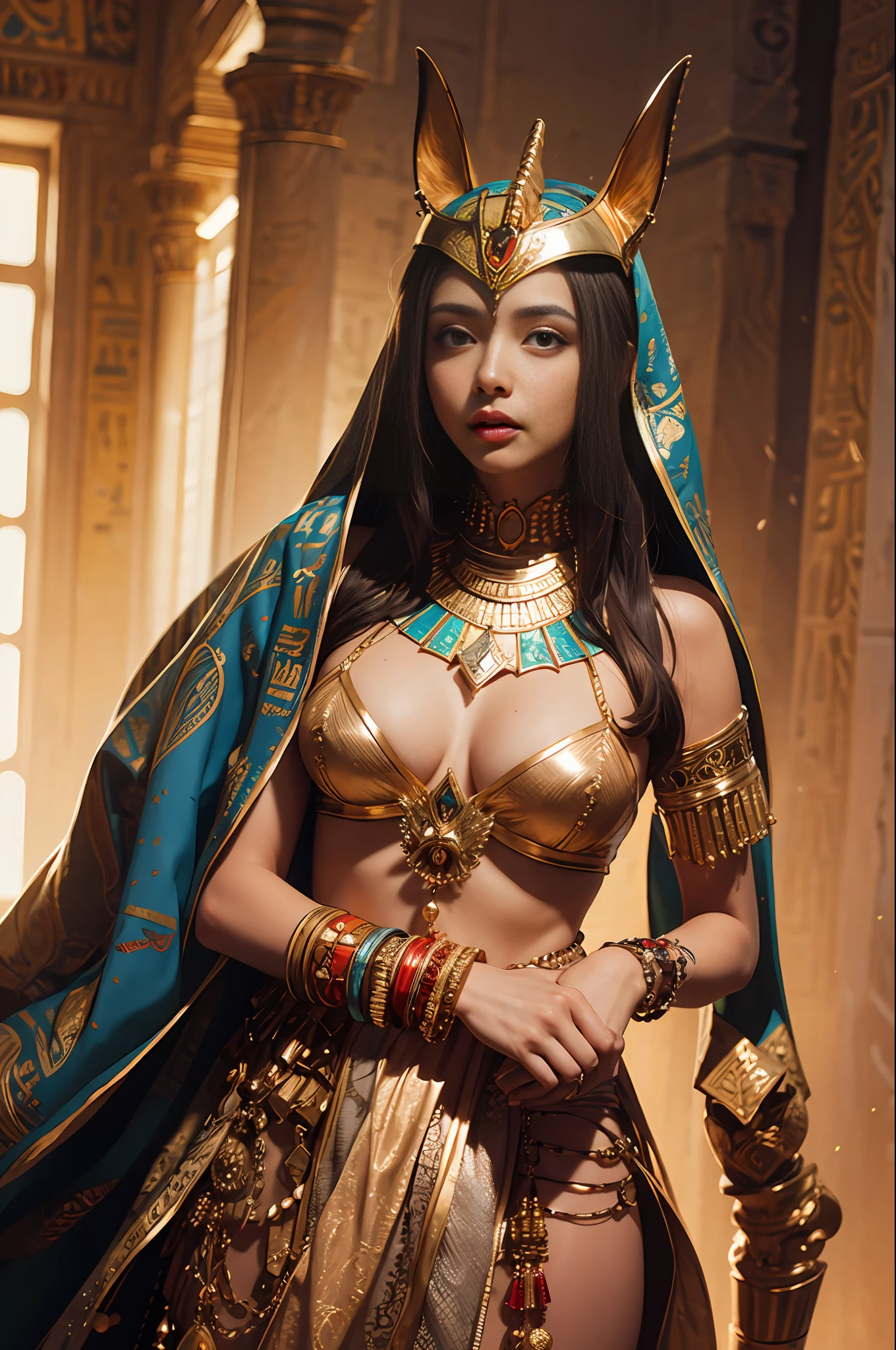 femme arabe, egypt, anubis, pyramides