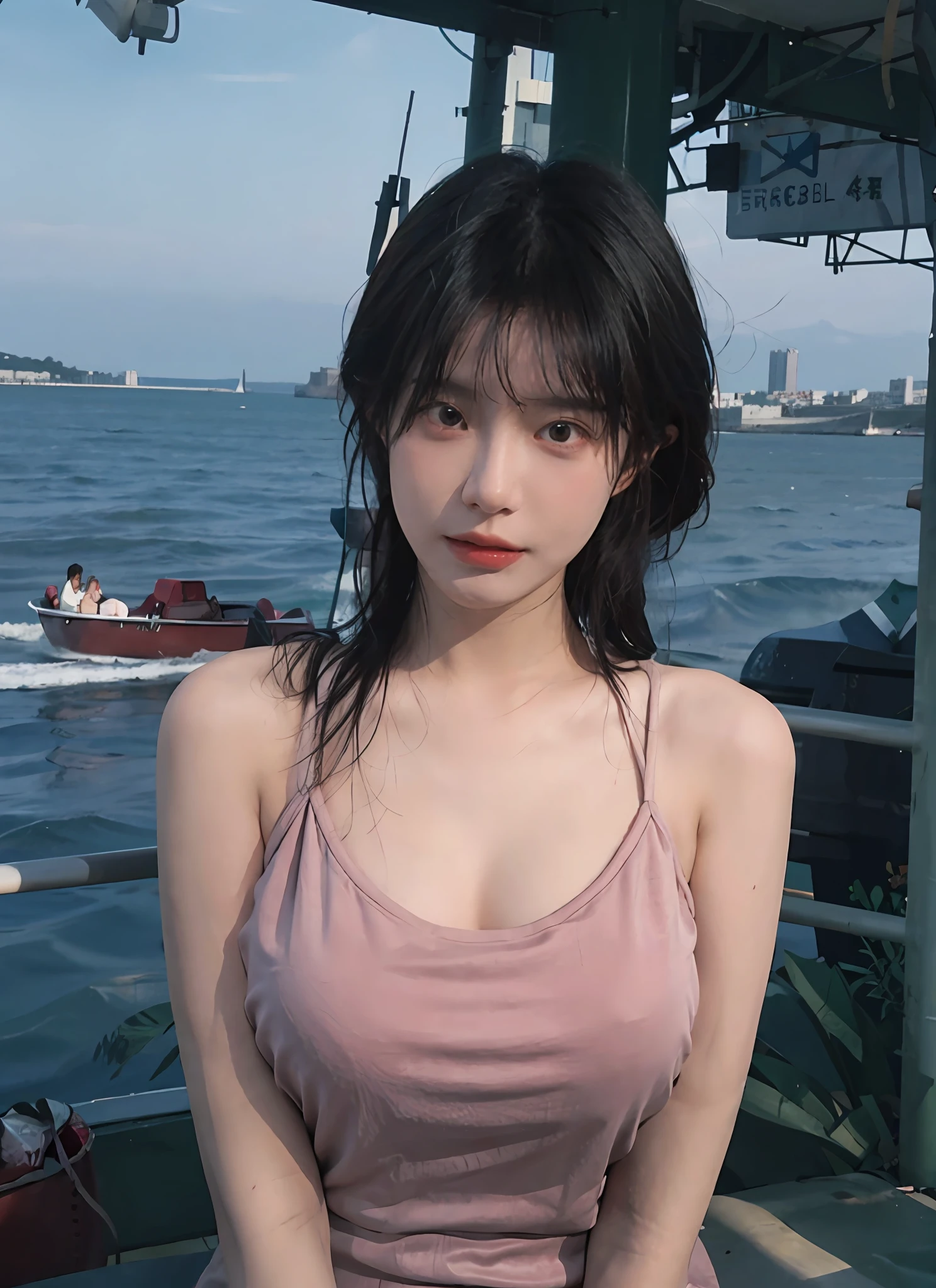 optimal quality,masterpaintings,ultra-high-resolution,(pphotorealistic:1.4),1girl huge large breasts,oral-sexy,(比基尼:1.2),(brassier:1.2),(Large Big breast:1.3),(Whole human body:1.4),(beachside:1.4),(wetbody)