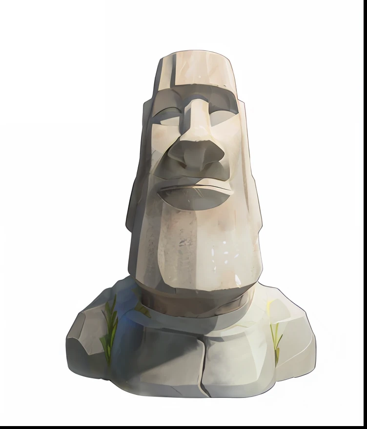 European and American cartoons，Game icon，Clear，Minimalist，4K，Easter Island stone statue，stone statue，Overlooking，facefront，busts