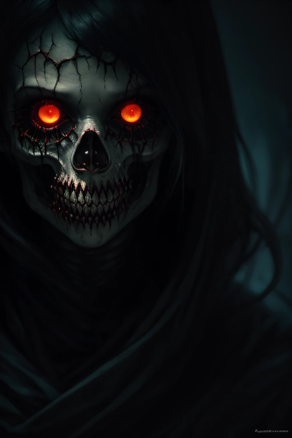 Horrifying dark art, portrait full face painting of a rotting, creepy, scary zombie, halloween ultra realistic, concept art, intricate details, eerie, highly detailed, photorealistic, octane render, 8 k, unreal engine. art by artgerm and greg rutkowski and alphonse mucha, filipe pagliuso and justin gerard, fantasy, highly detailed, realistic, intricate, glowing eyes, the void, terrifying darkness, absolute nothingness, by keith thompson and neil blevins, digital horror artwork, 8k zombie halloween theme