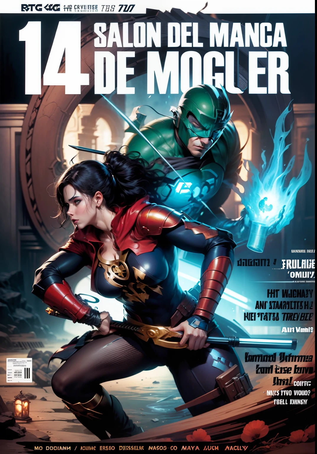 portada de comic DC, poses dinamicas, espectacular, fantasy, Science-Fiction, --auto