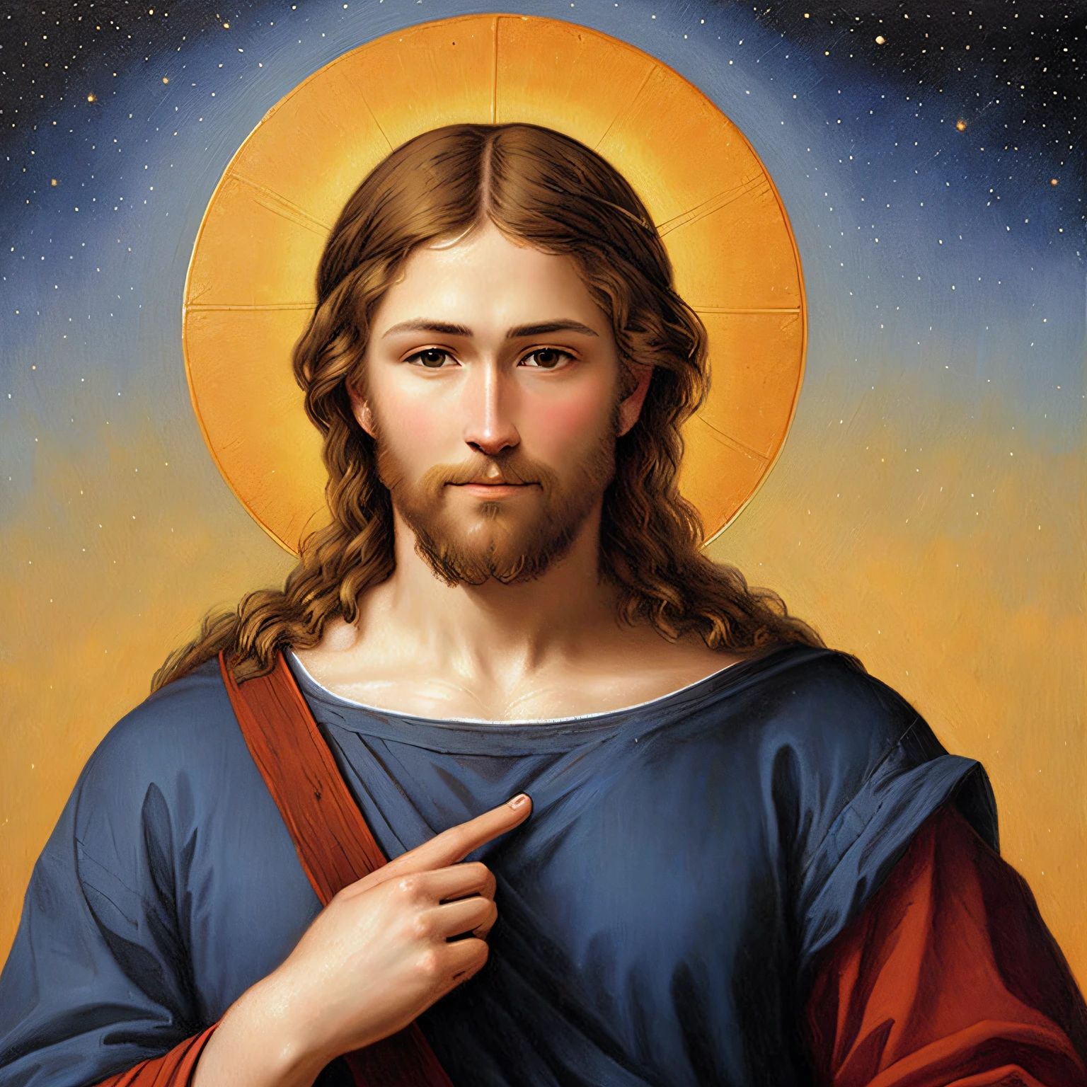 Jesus Christ,hightquality,highly - detailed,(Celestial beings),painting of a,Greg Olsen's style