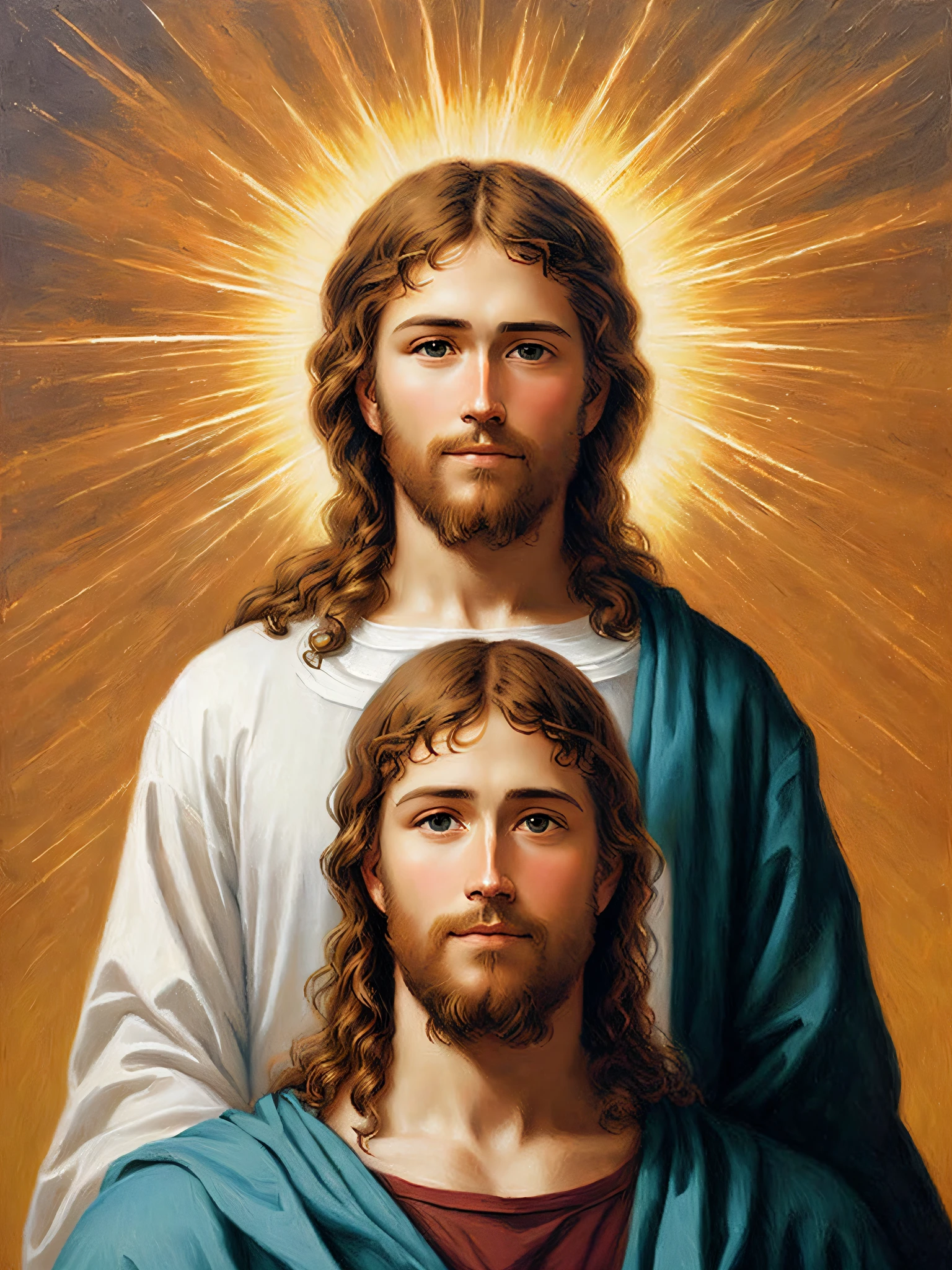 Jesus Christ，hightquality，highly - detailed，（Celestial beings），painting of a，Greg Olsen's style