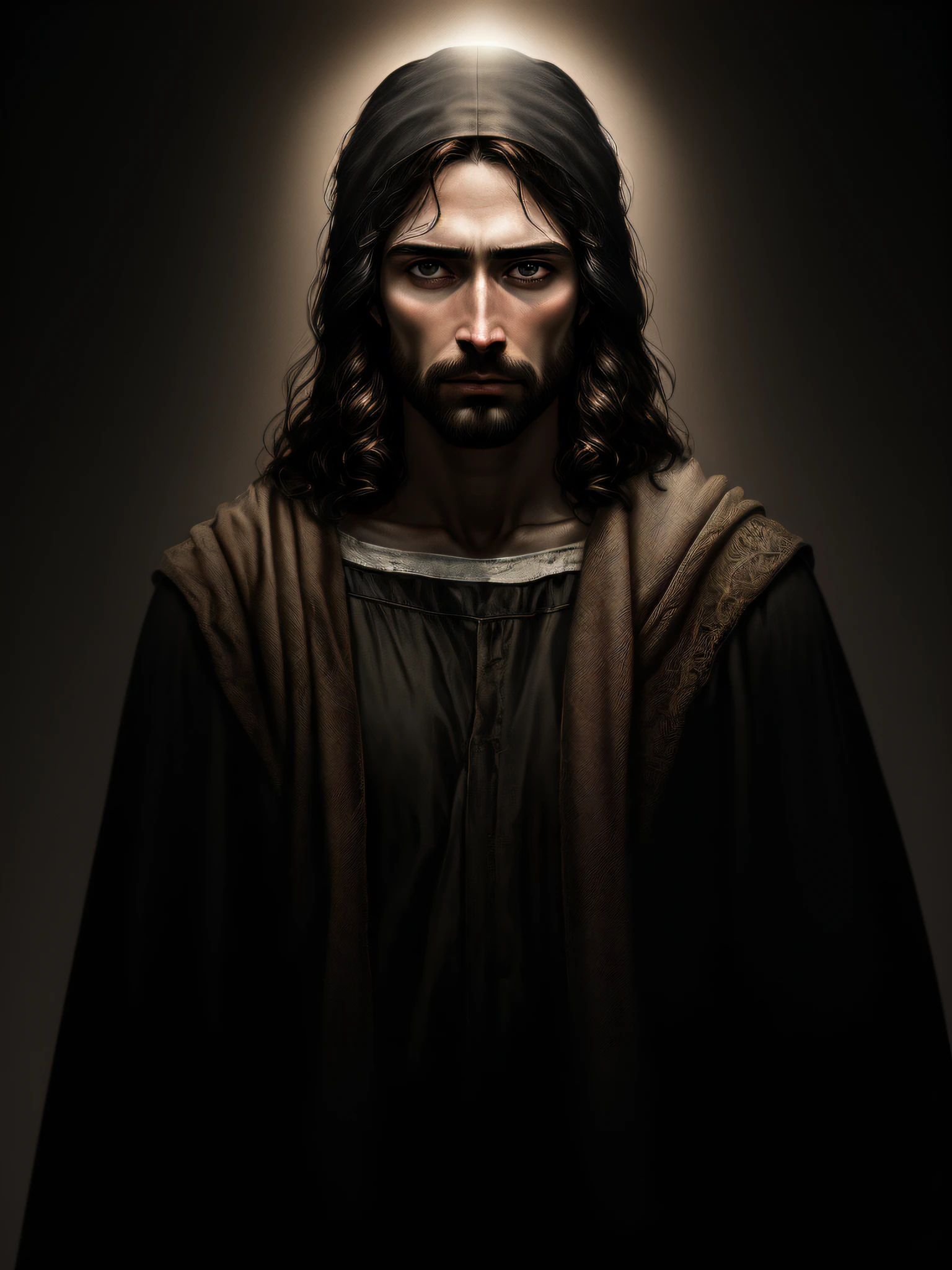JESUS CHRIST DARK PHOTO: realistic epic, soft cinematic portrait, adobe lightroom, photographic lab, highly detailed, faded, (neutral colors: 1.2), (hdr: 1.4) , (soft colors:1.2), hyperdetailed, (artstation:1.4), cinematic, warm lights, dramatic light, (intricate details:1.1), complex background, (rutkowski:0.66), (blue and orange:0.4)