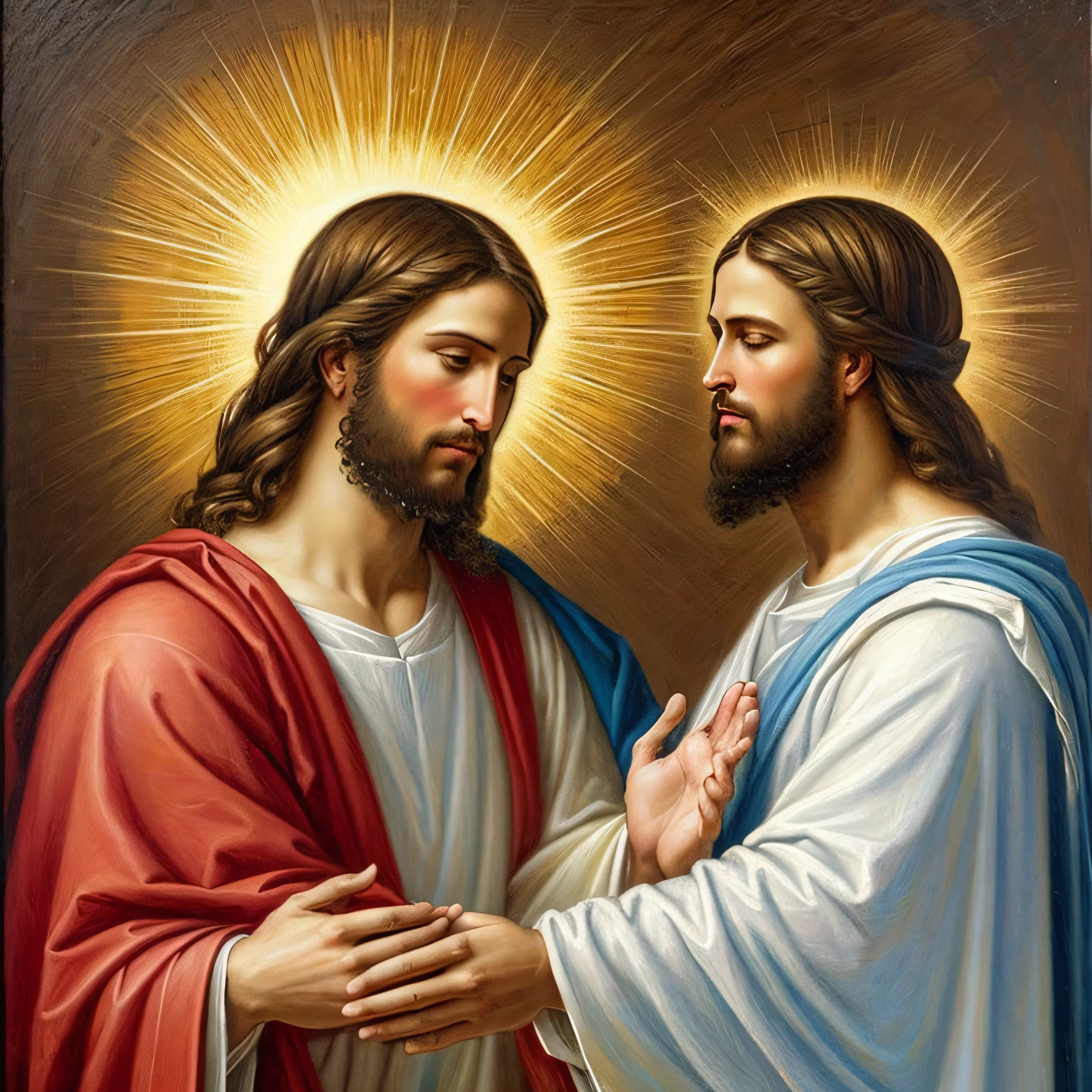 "(Jesus Cristo:1.2) Who in the Bible was baptized in the name of the Father of the Son and of the Holy Spirit?
 (Batizado de jovem menina loira:1.1)  Christian art, alta qualidade, altamente detalhado, ([piso:0.6]+[..lua:0.6]) em pintura no estilo de Greg Olsen. ". --auto