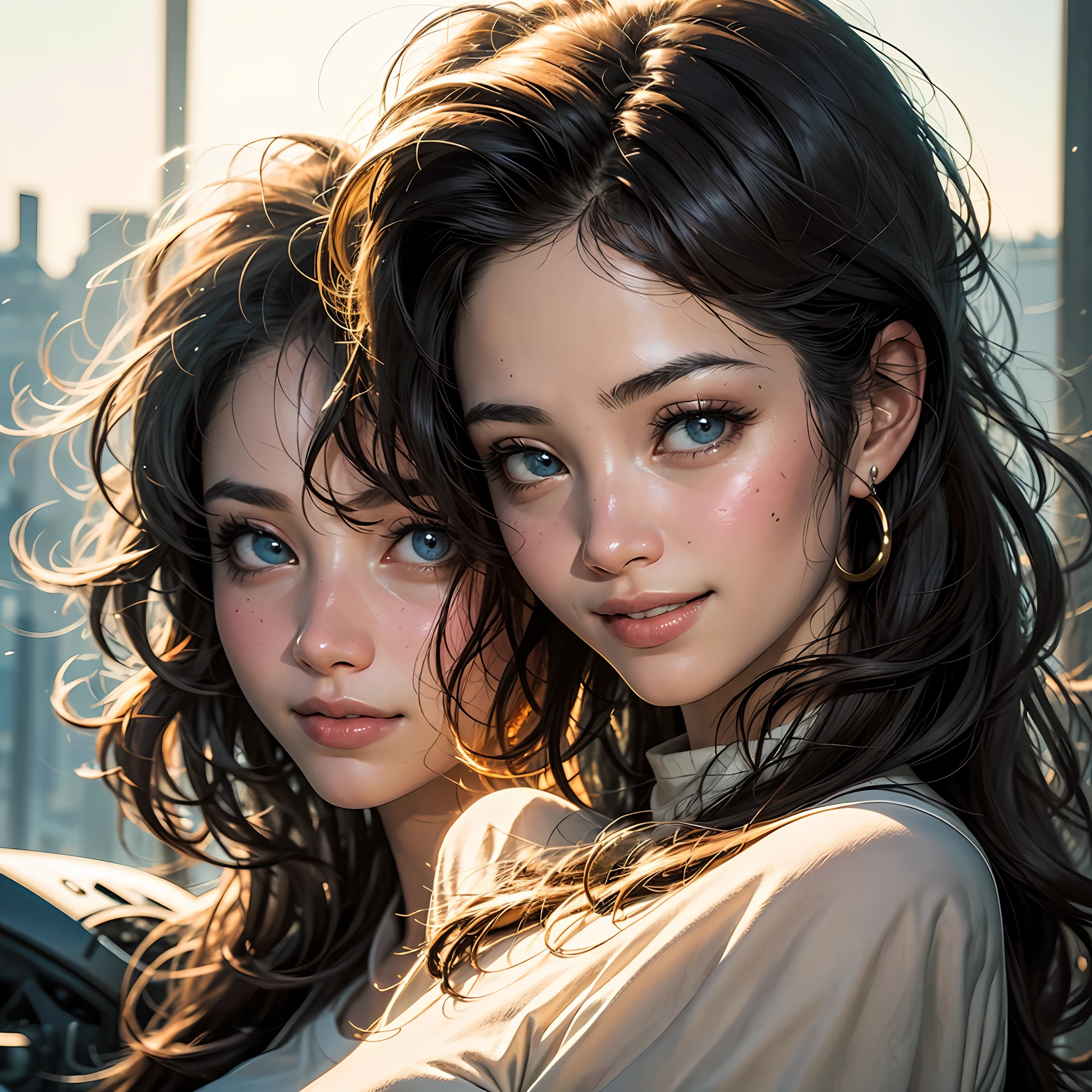doress、(photoreallistic:1.4)、(Realstic:1.3)、(Smooth lighting:1.05)、1girl in、20 years girl、Realistic lighting、back lighting、Facial light、raytrace、(brightened light:1.2)、(enhanced quality:1.4)、(beste-Quality)、finely eye、finerly detailed face、Fine quality eye、(a smile)、 close up face shot、tshirts、(Boosts the mood of the body line:1.1)、(Increase the beauty of skin texture:1.1)the golden ratio --auto